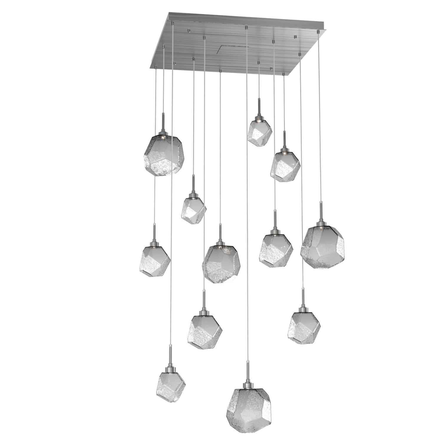 CHB0039-12-GM-S-Hammerton-Studio-Gem-12-light-square-pendant-chandelier-with-gunmetal-finish-and-smoke-blown-glass-shades-and-LED-lamping