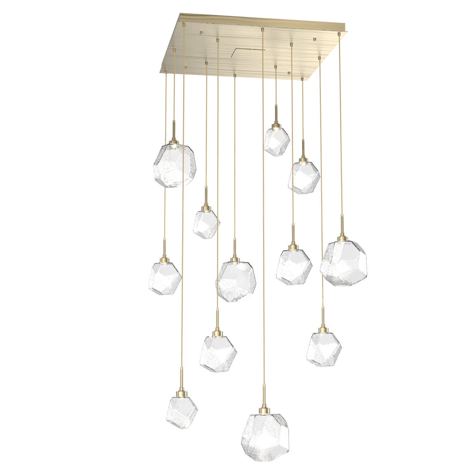 CHB0039-12-HB-C-Hammerton-Studio-Gem-12-light-square-pendant-chandelier-with-heritage-brass-finish-and-clear-blown-glass-shades-and-LED-lamping