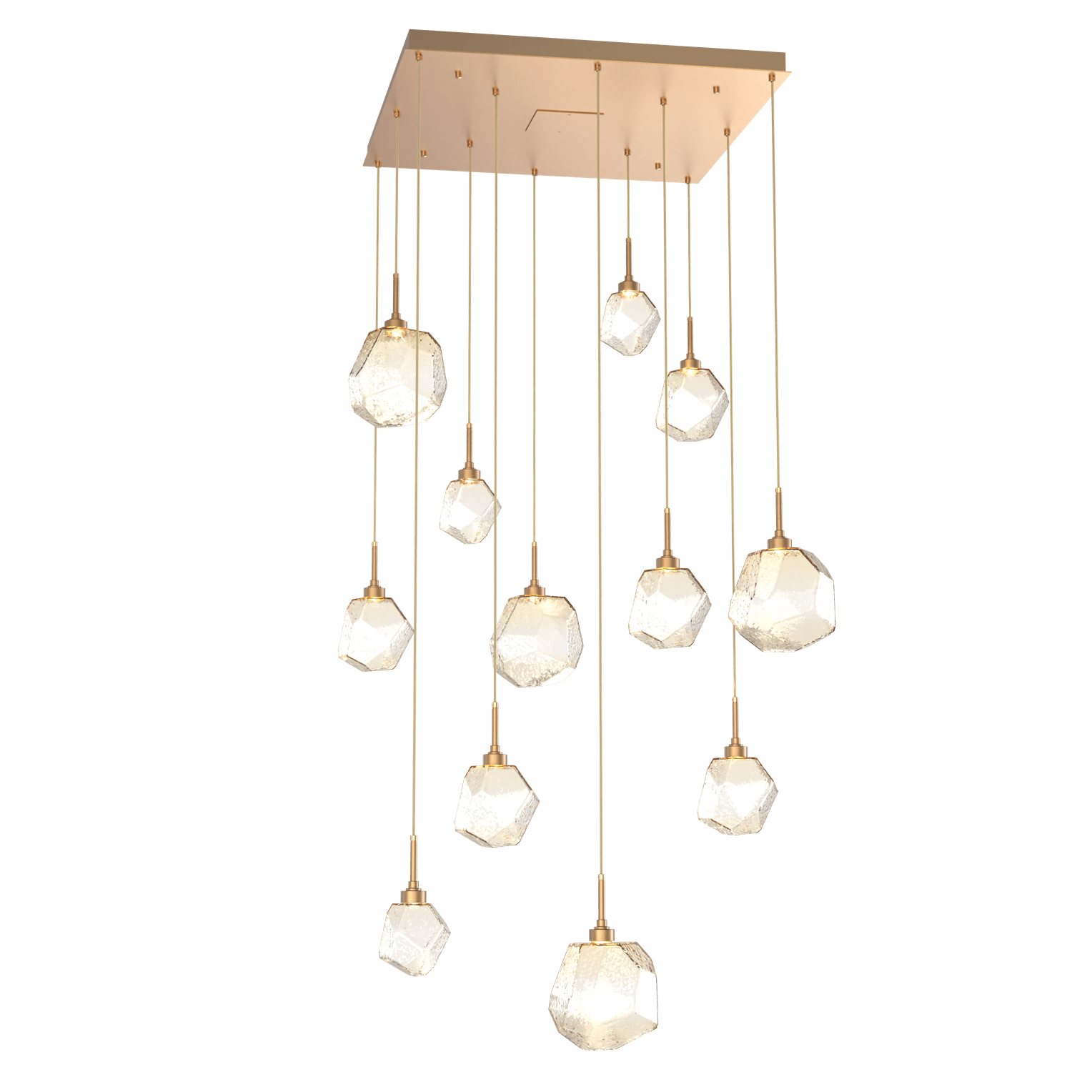 CHB0039-12-NB-A-Hammerton-Studio-Gem-12-light-square-pendant-chandelier-with-novel-brass-finish-and-amber-blown-glass-shades-and-LED-lamping