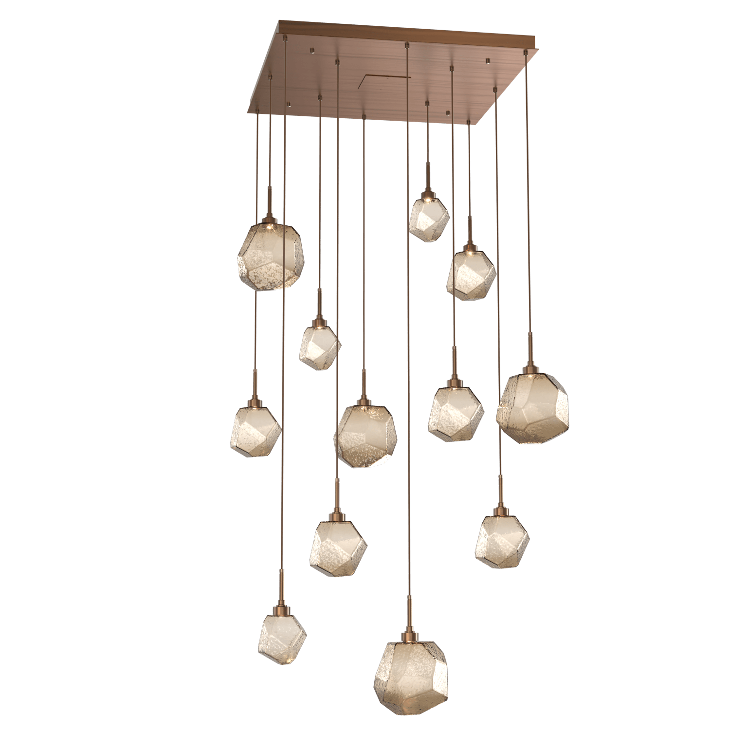 CHB0039-12-RB-B-Hammerton-Studio-Gem-12-light-square-pendant-chandelier-with-oil-rubbed-bronze-finish-and-bronze-blown-glass-shades-and-LED-lamping