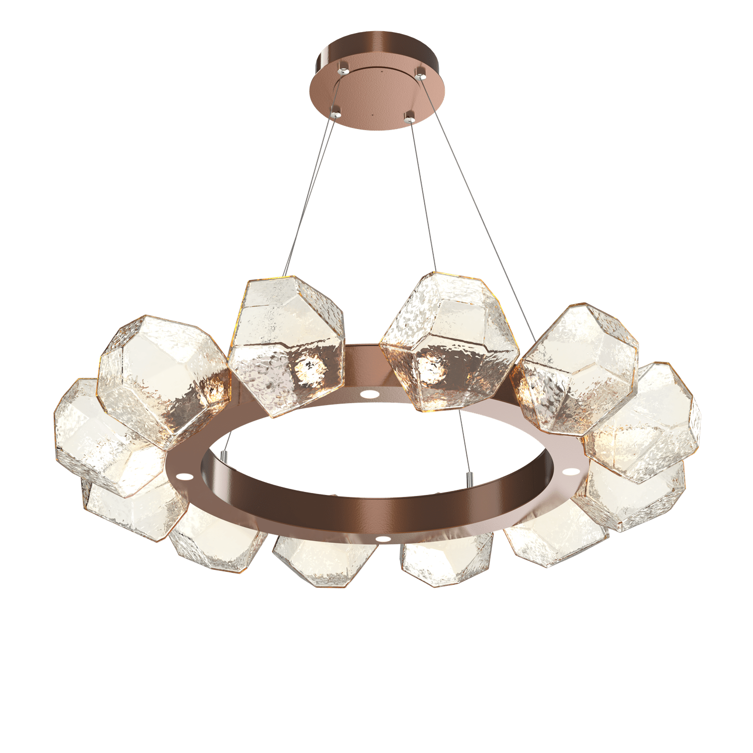 CHB0039-36-BB-A-Hammerton-Studio-Gem-36-inch-radial-ring-chandelier-with-burnished-bronze-finish-and-amber-blown-glass-shades-and-LED-lamping