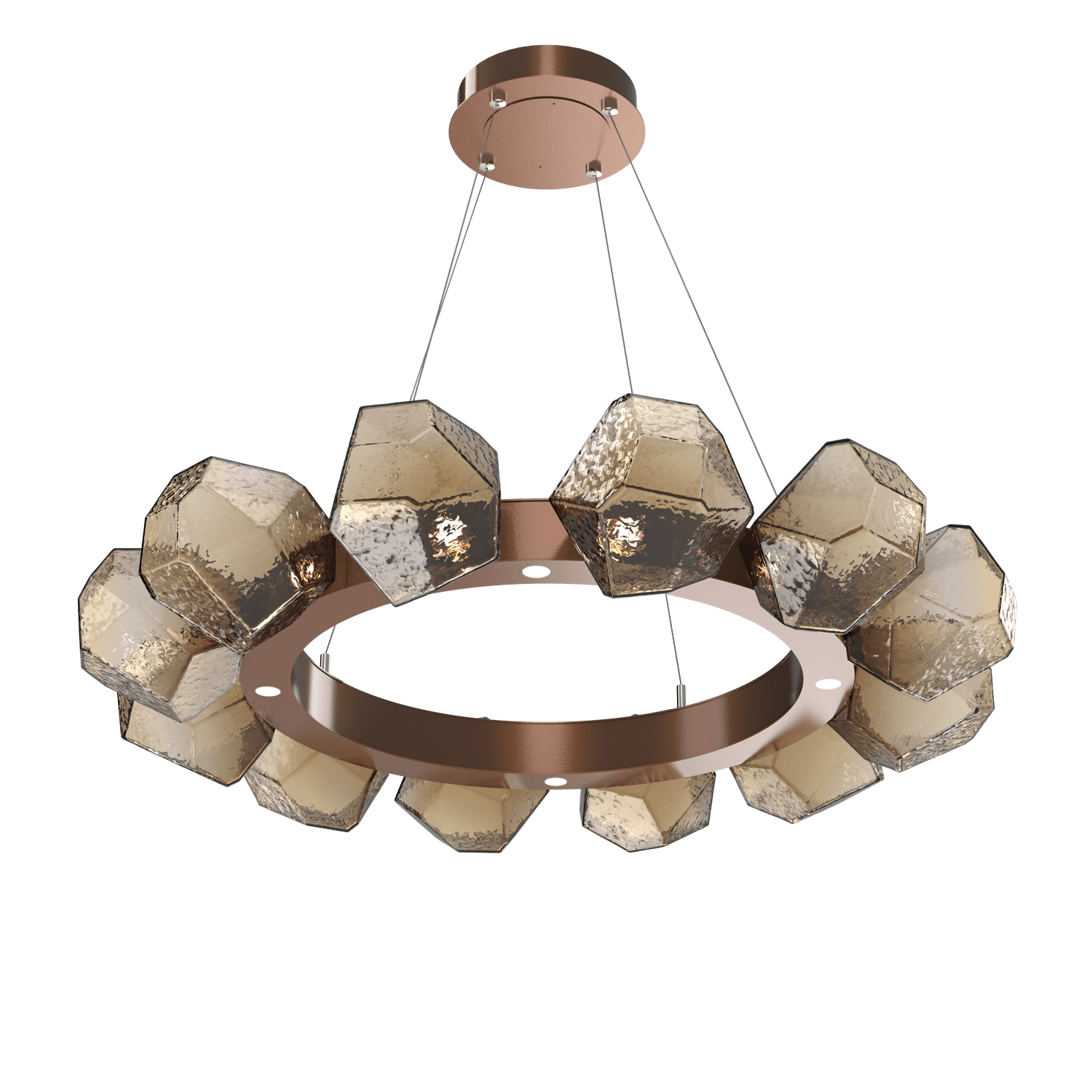 CHB0039-36-BB-B-Hammerton-Studio-Gem-36-inch-radial-ring-chandelier-with-burnished-bronze-finish-and-bronze-blown-glass-shades-and-LED-lamping