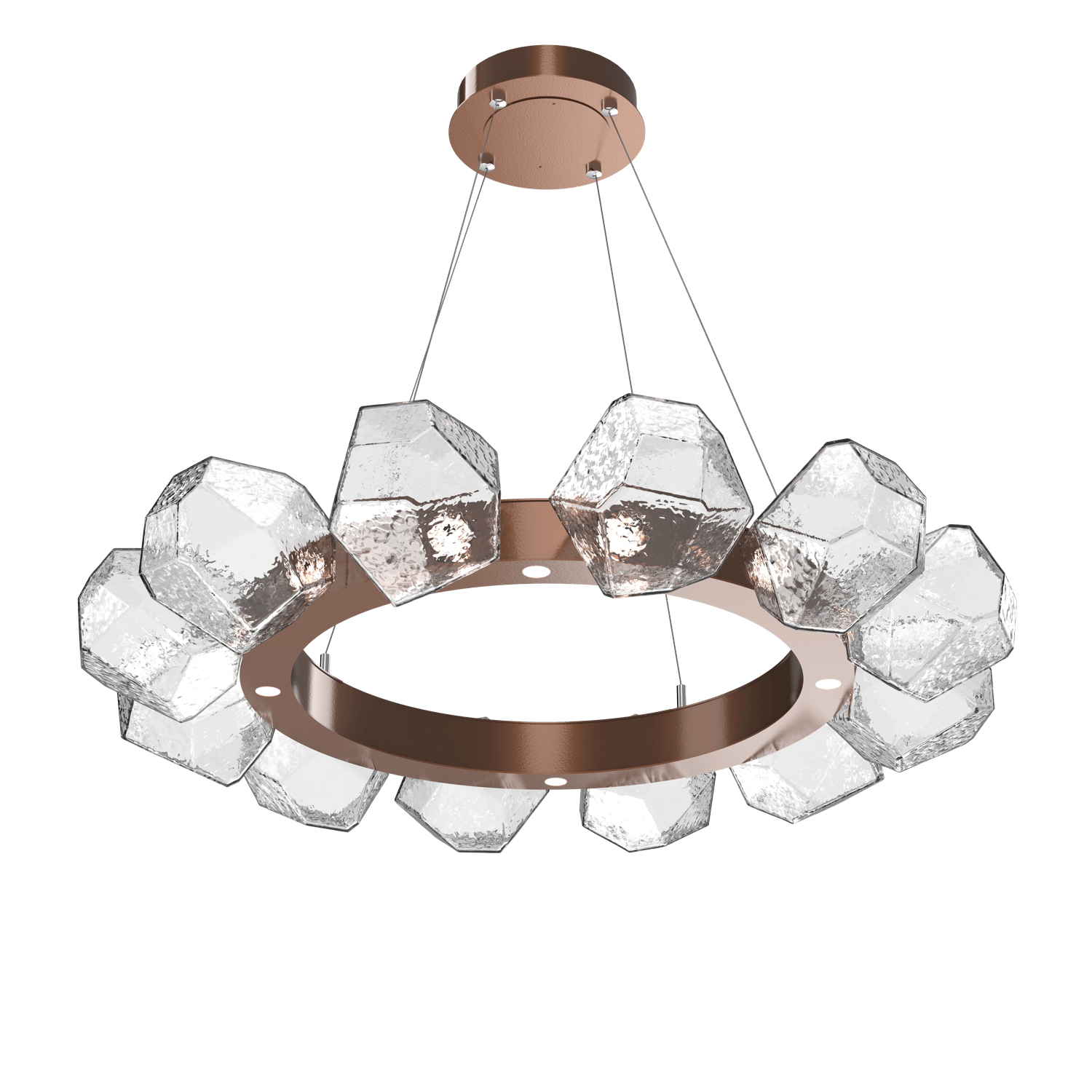 CHB0039-36-BB-C-Hammerton-Studio-Gem-36-inch-radial-ring-chandelier-with-burnished-bronze-finish-and-clear-blown-glass-shades-and-LED-lamping