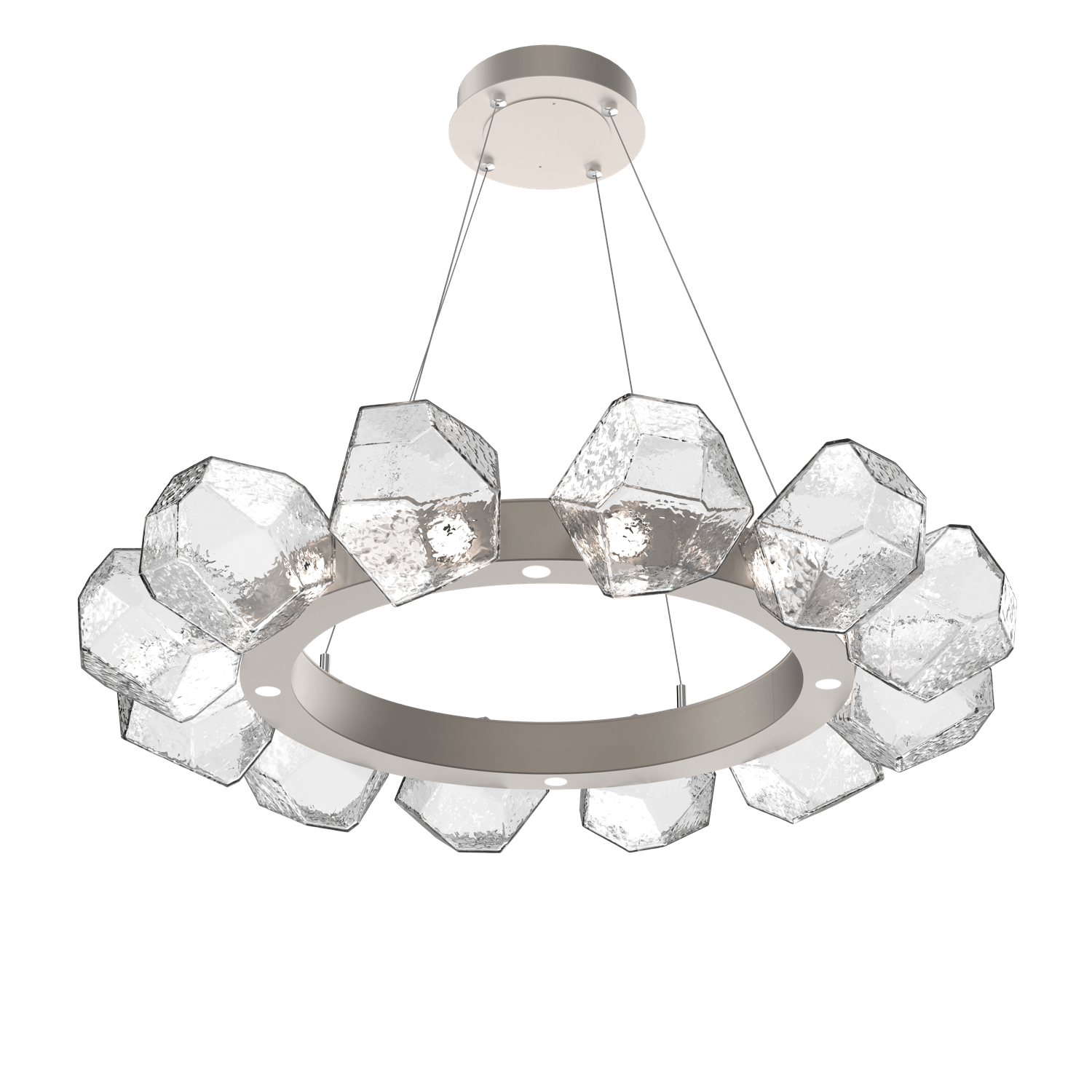 CHB0039-36-BS-C-Hammerton-Studio-Gem-36-inch-radial-ring-chandelier-with-metallic-beige-silver-finish-and-clear-blown-glass-shades-and-LED-lamping