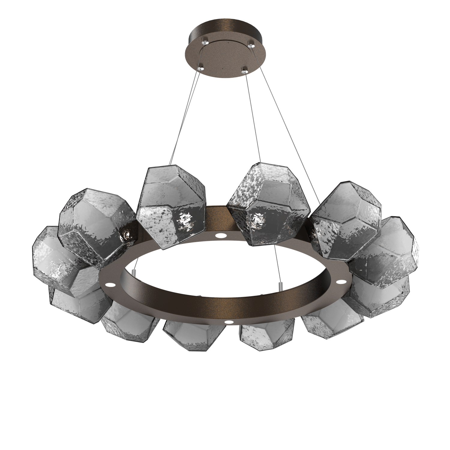 CHB0039-36-FB-S-Hammerton-Studio-Gem-36-inch-radial-ring-chandelier-with-flat-bronze-finish-and-smoke-blown-glass-shades-and-LED-lamping