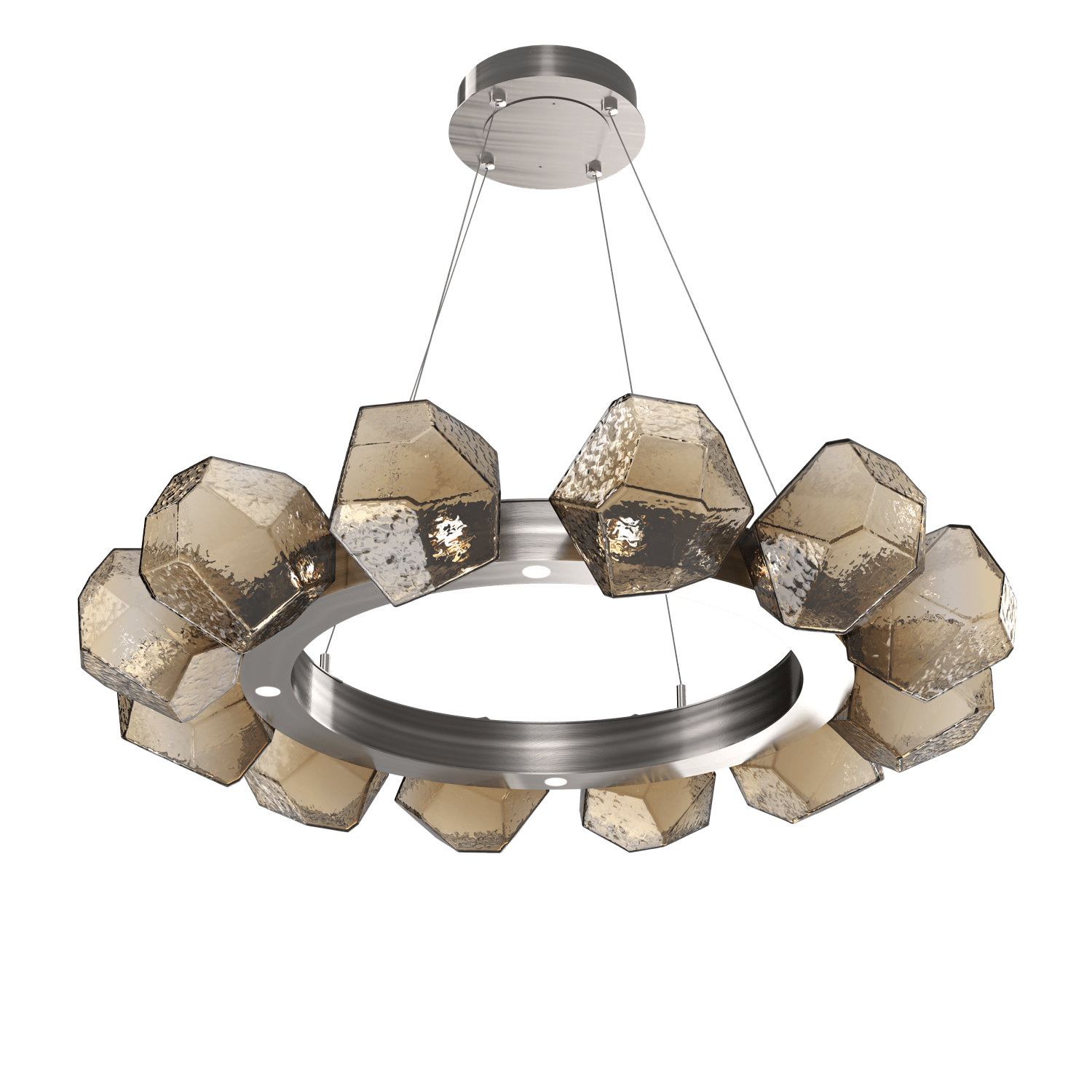CHB0039-36-GM-B-Hammerton-Studio-Gem-36-inch-radial-ring-chandelier-with-gunmetal-finish-and-bronze-blown-glass-shades-and-LED-lamping