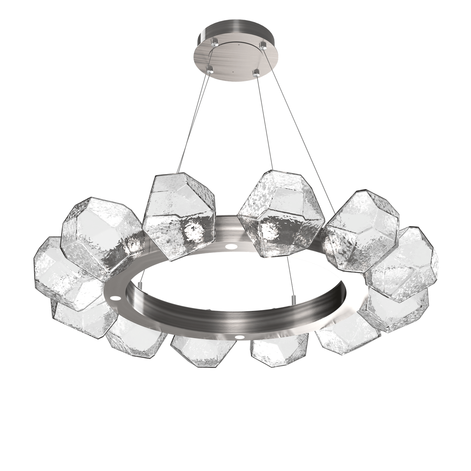 CHB0039-36-GM-C-Hammerton-Studio-Gem-36-inch-radial-ring-chandelier-with-gunmetal-finish-and-clear-blown-glass-shades-and-LED-lamping