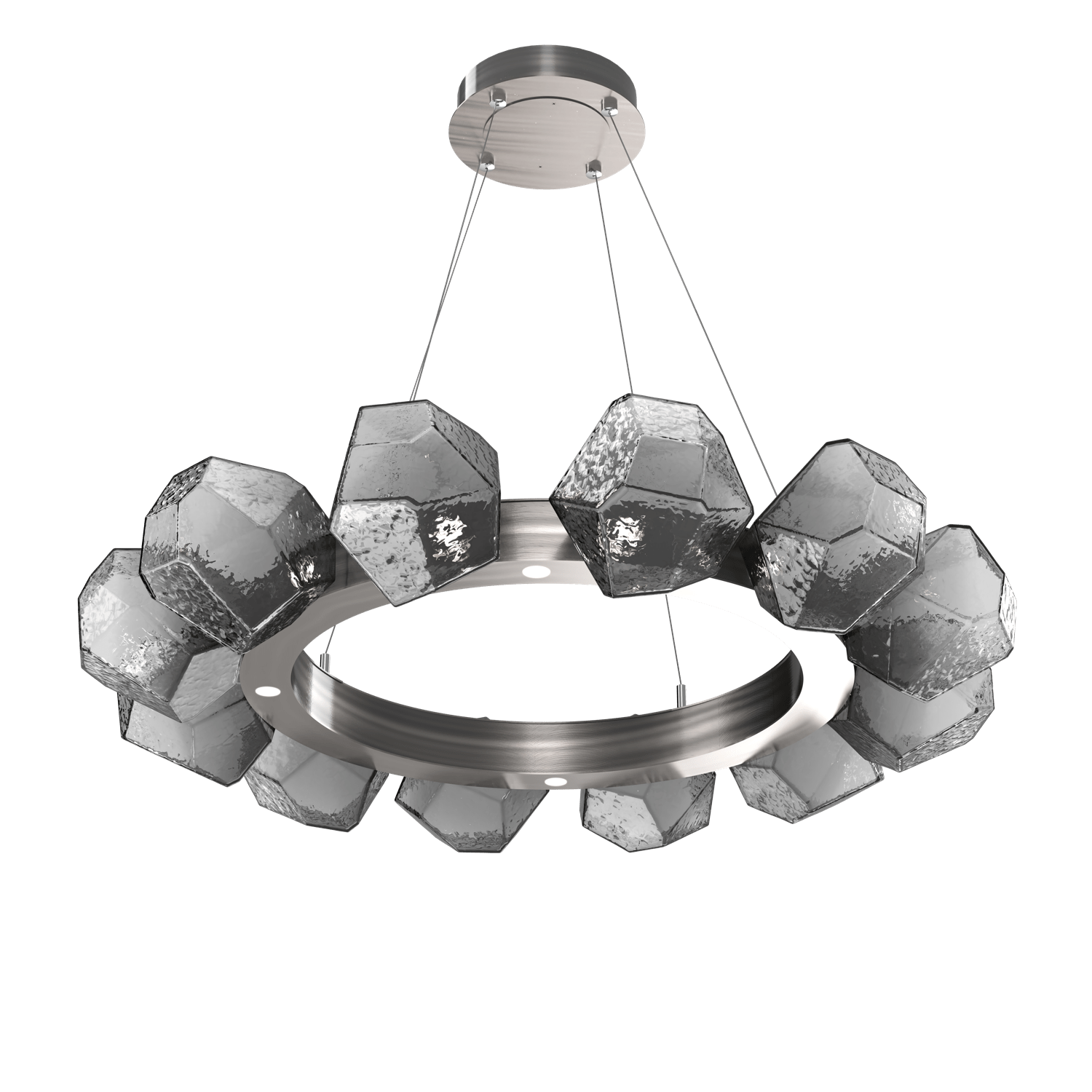 CHB0039-36-GM-S-Hammerton-Studio-Gem-36-inch-radial-ring-chandelier-with-gunmetal-finish-and-smoke-blown-glass-shades-and-LED-lamping