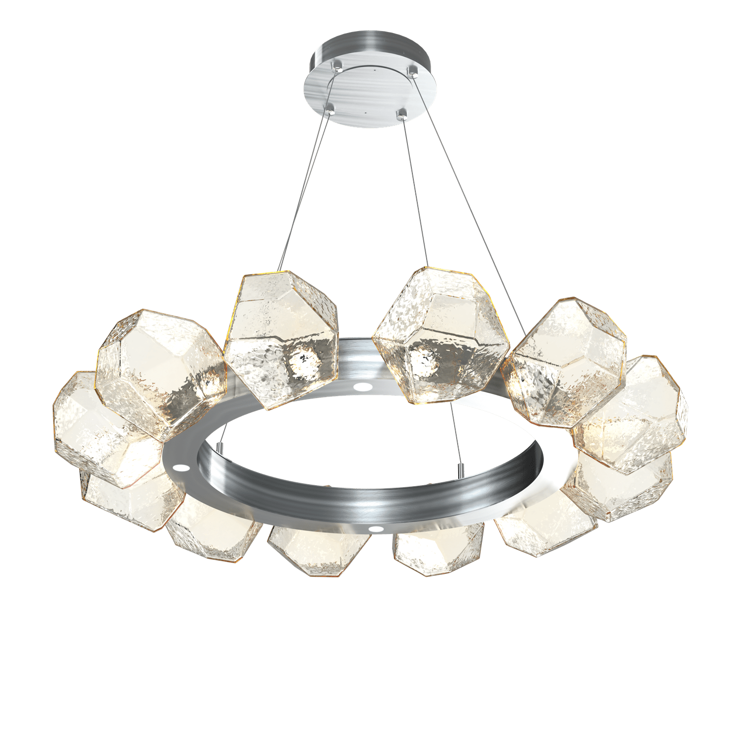 CHB0039-36-SN-A-Hammerton-Studio-Gem-36-inch-radial-ring-chandelier-with-satin-nickel-finish-and-amber-blown-glass-shades-and-LED-lamping