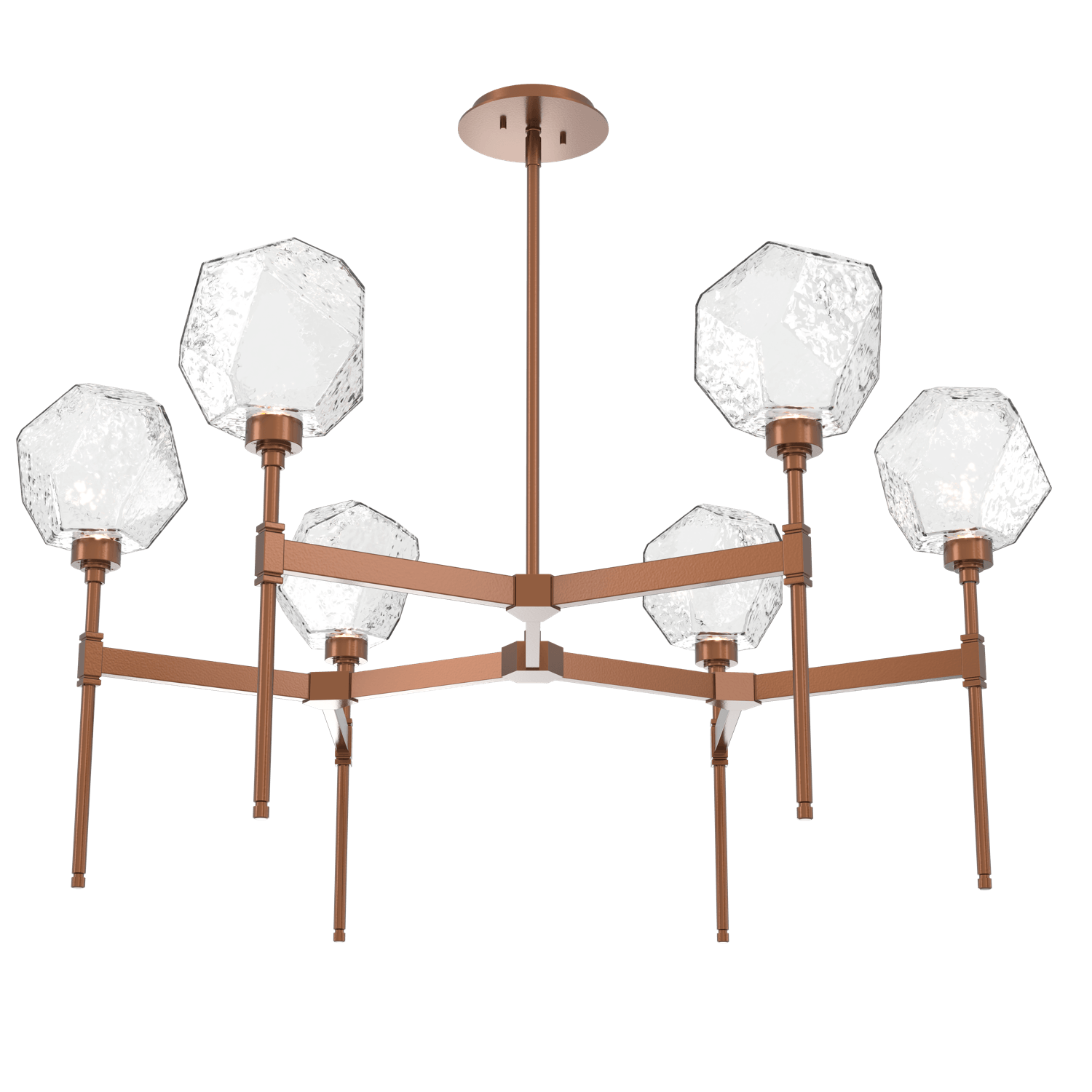 CHB0039-39-BB-C-Hammerton-Studio-Gem-round-belvedere-chandelier-with-burnished-bronze-finish-and-clear-blown-glass-shades-and-LED-lamping