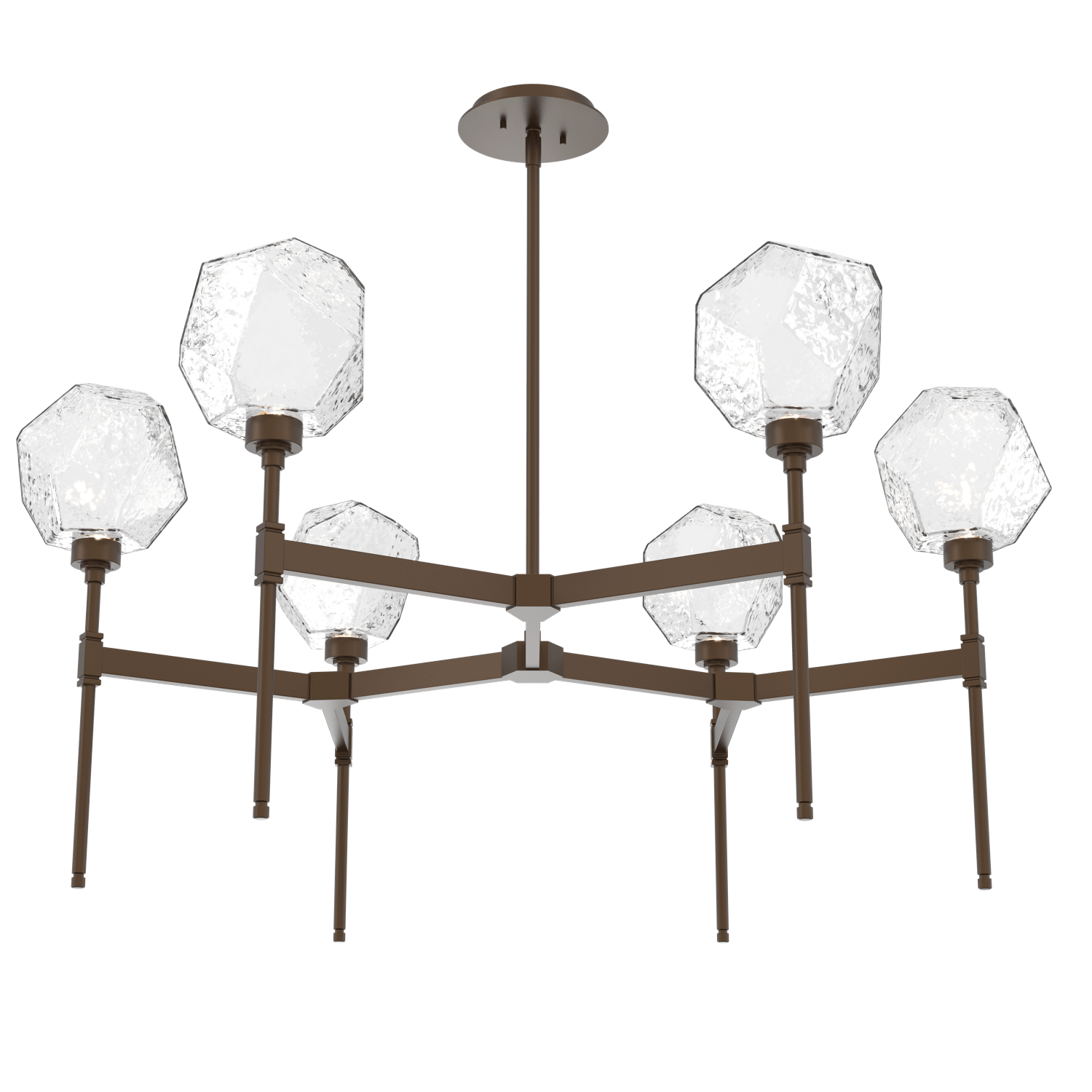 CHB0039-39-FB-C-Hammerton-Studio-Gem-round-belvedere-chandelier-with-flat-bronze-finish-and-clear-blown-glass-shades-and-LED-lamping