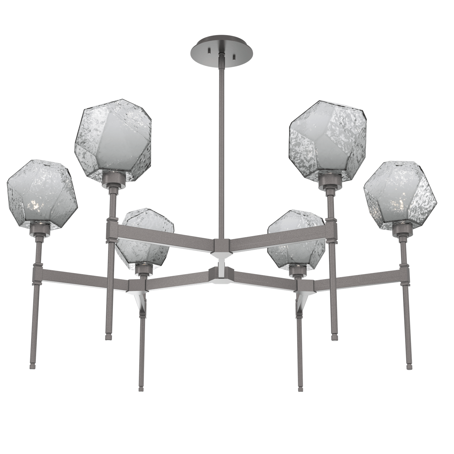 CHB0039-39-GP-S-Hammerton-Studio-Gem-round-belvedere-chandelier-with-graphite-finish-and-smoke-blown-glass-shades-and-LED-lamping