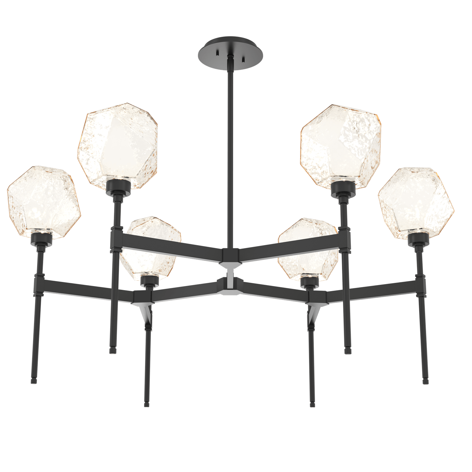 CHB0039-39-MB-A-Hammerton-Studio-Gem-round-belvedere-chandelier-with-matte-black-finish-and-amber-blown-glass-shades-and-LED-lamping