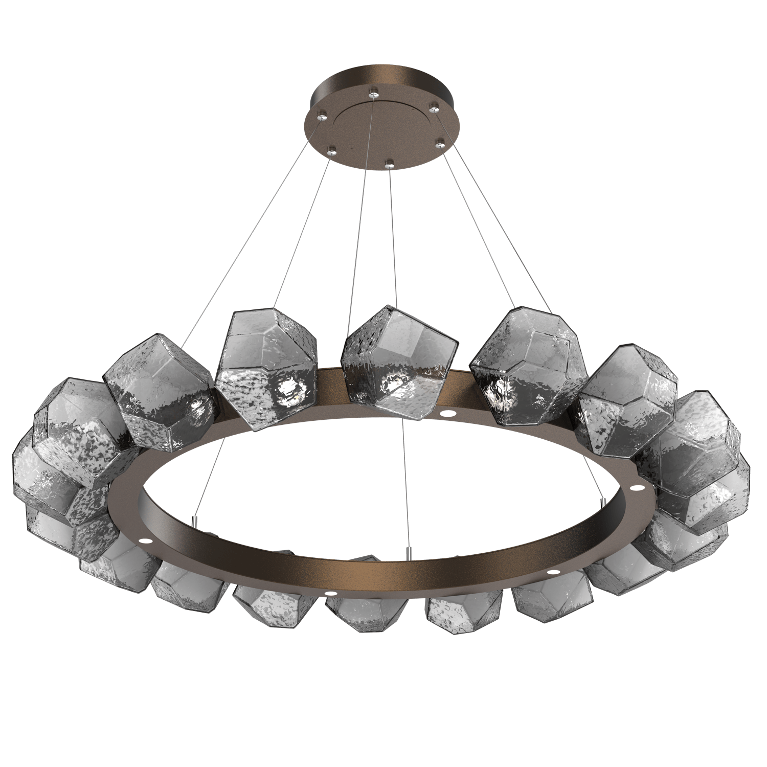 CHB0039-48-FB-S-Hammerton-Studio-Gem-48-inch-radial-ring-chandelier-with-flat-bronze-finish-and-smoke-blown-glass-shades-and-LED-lamping