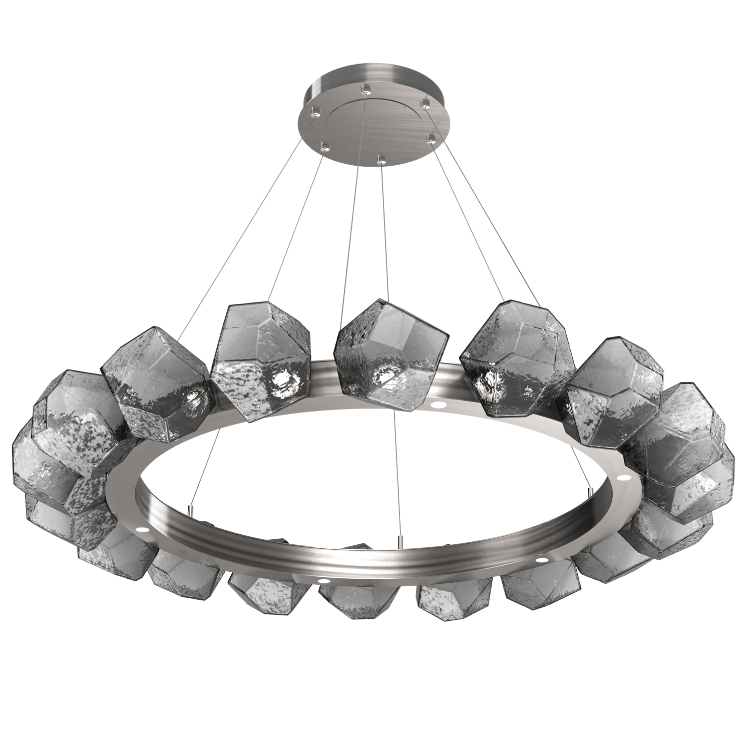 CHB0039-48-GM-S-Hammerton-Studio-Gem-48-inch-radial-ring-chandelier-with-gunmetal-finish-and-smoke-blown-glass-shades-and-LED-lamping