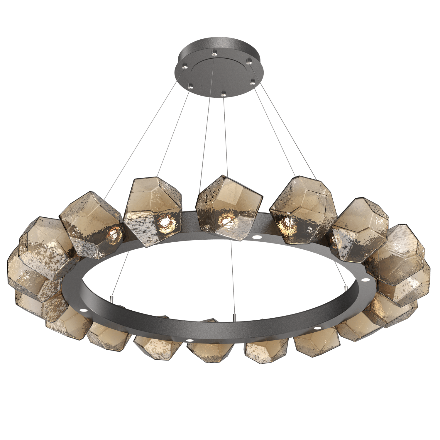 CHB0039-48-GP-B-Hammerton-Studio-Gem-48-inch-radial-ring-chandelier-with-graphite-finish-and-bronze-blown-glass-shades-and-LED-lamping