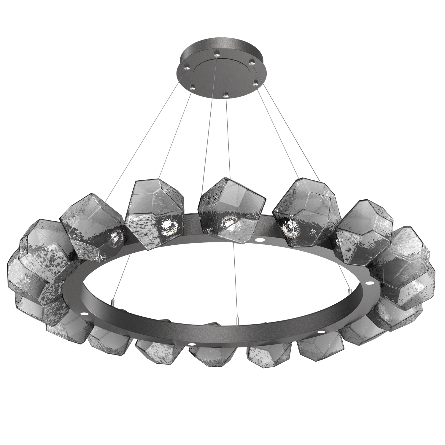CHB0039-48-GP-S-Hammerton-Studio-Gem-48-inch-radial-ring-chandelier-with-graphite-finish-and-smoke-blown-glass-shades-and-LED-lamping