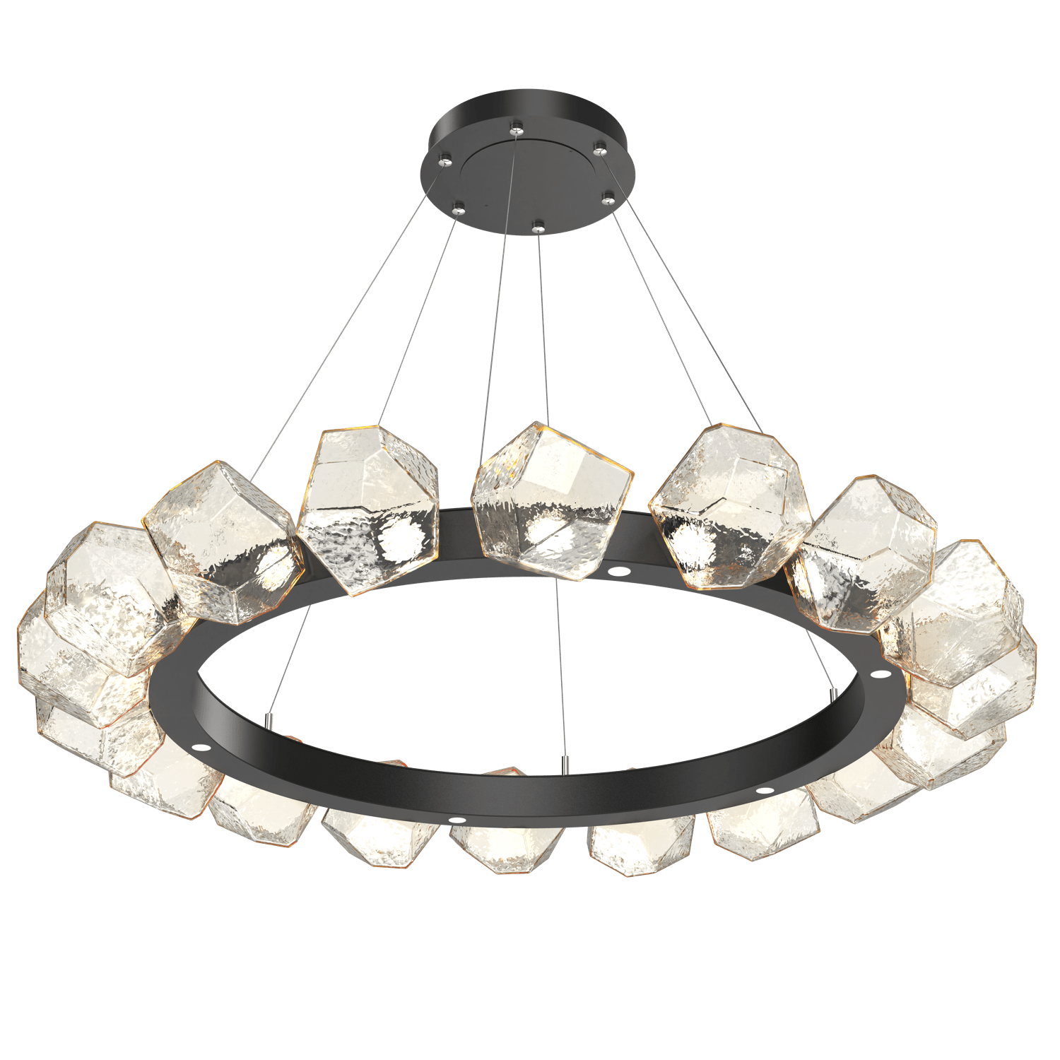 CHB0039-48-MB-A-Hammerton-Studio-Gem-48-inch-radial-ring-chandelier-with-matte-black-finish-and-amber-blown-glass-shades-and-LED-lamping