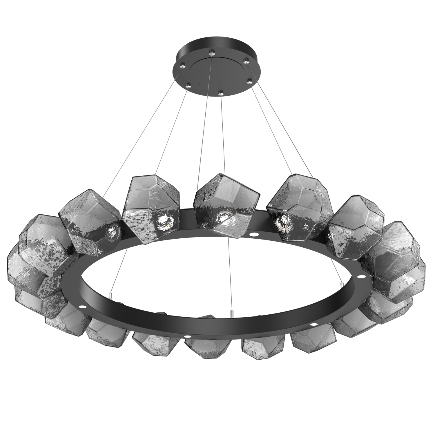 CHB0039-48-MB-S-Hammerton-Studio-Gem-48-inch-radial-ring-chandelier-with-matte-black-finish-and-smoke-blown-glass-shades-and-LED-lamping