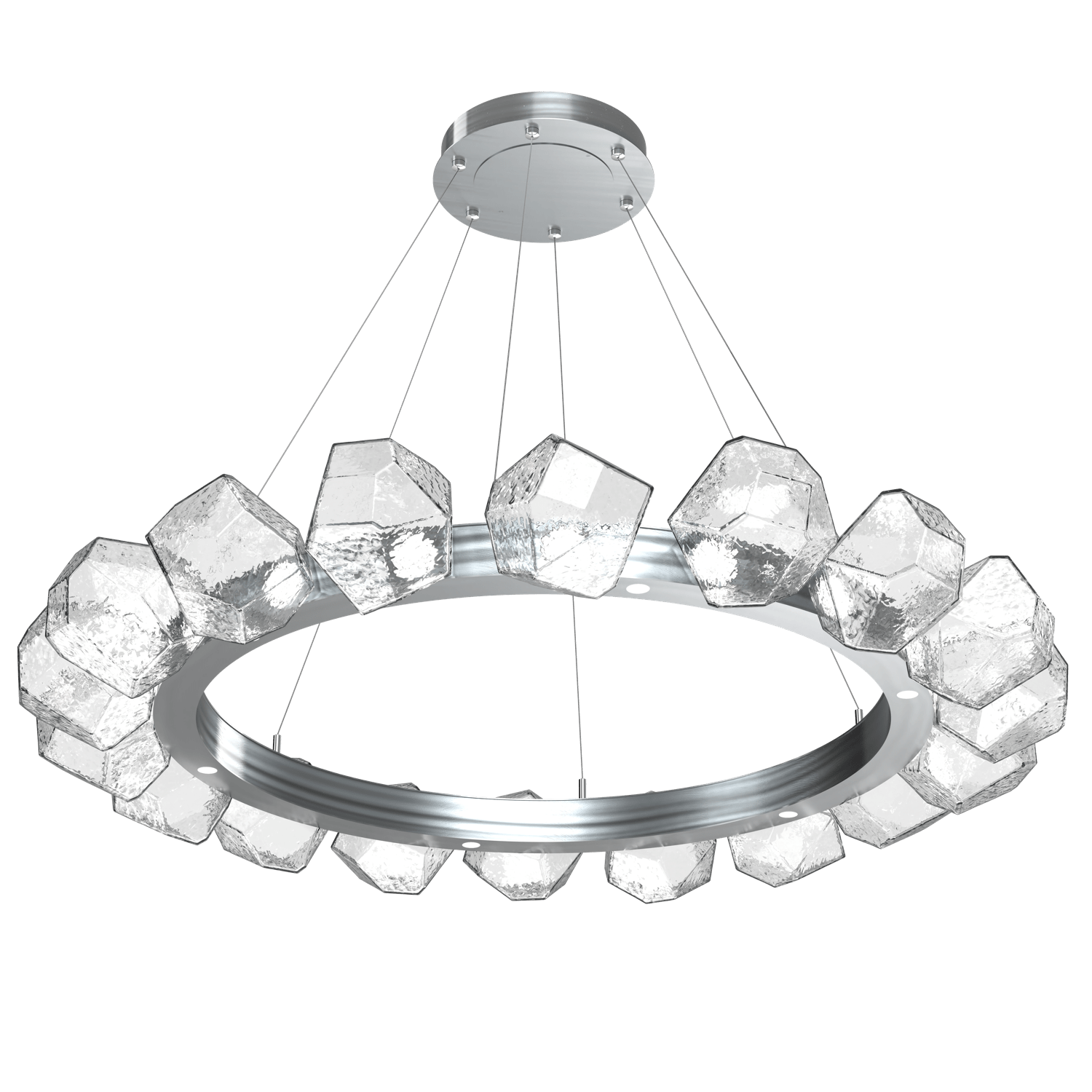CHB0039-48-SN-C-Hammerton-Studio-Gem-48-inch-radial-ring-chandelier-with-satin-nickel-finish-and-clear-blown-glass-shades-and-LED-lamping