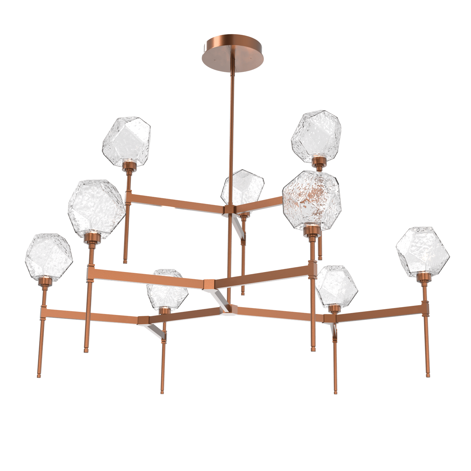 CHB0039-55-BB-C-Hammerton-Studio-Gem-round-two-tier-belvedere-chandelier-with-burnished-bronze-finish-and-clear-blown-glass-shades-and-LED-lamping