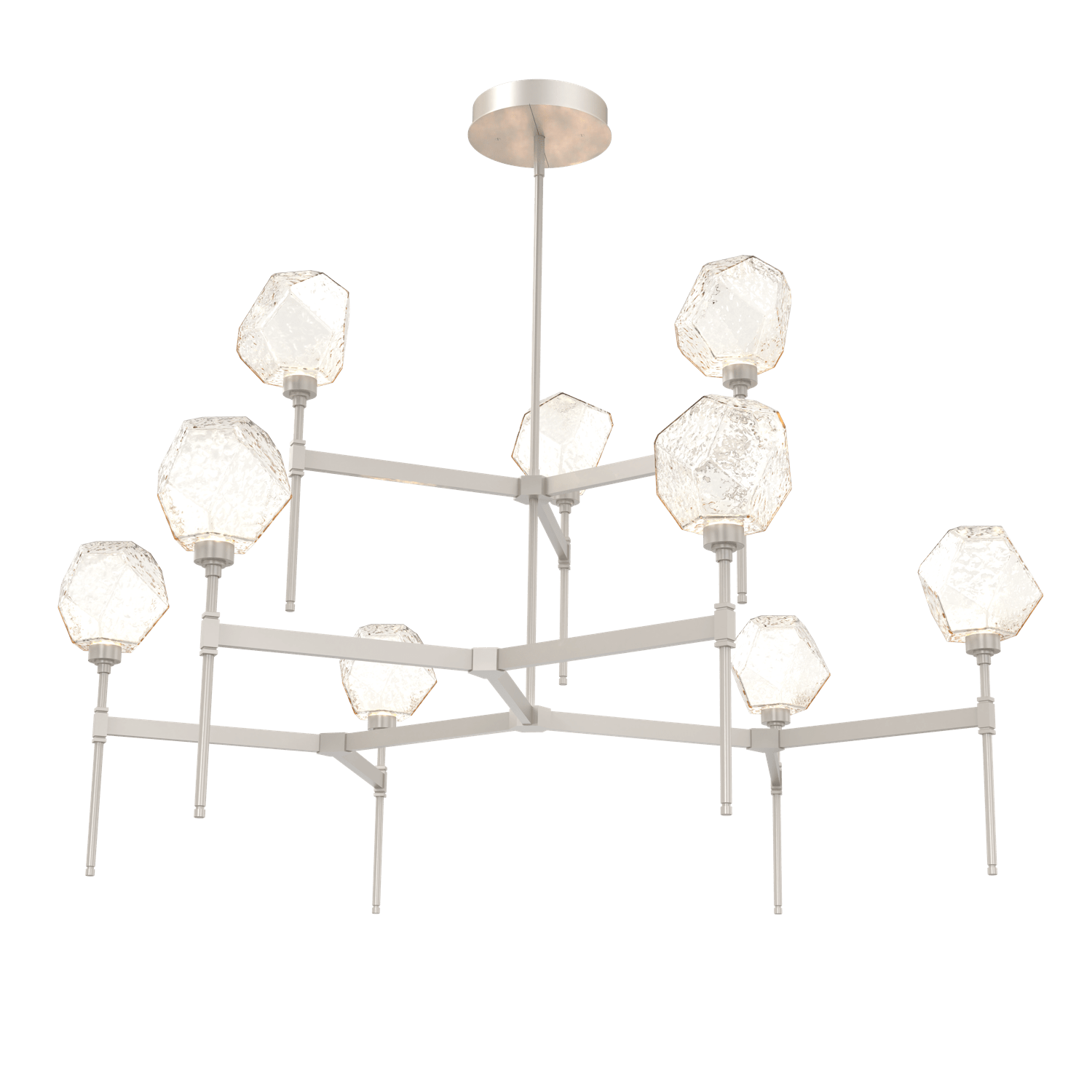 CHB0039-55-BS-A-Hammerton-Studio-Gem-round-two-tier-belvedere-chandelier-with-metallic-beige-silver-finish-and-amber-blown-glass-shades-and-LED-lamping