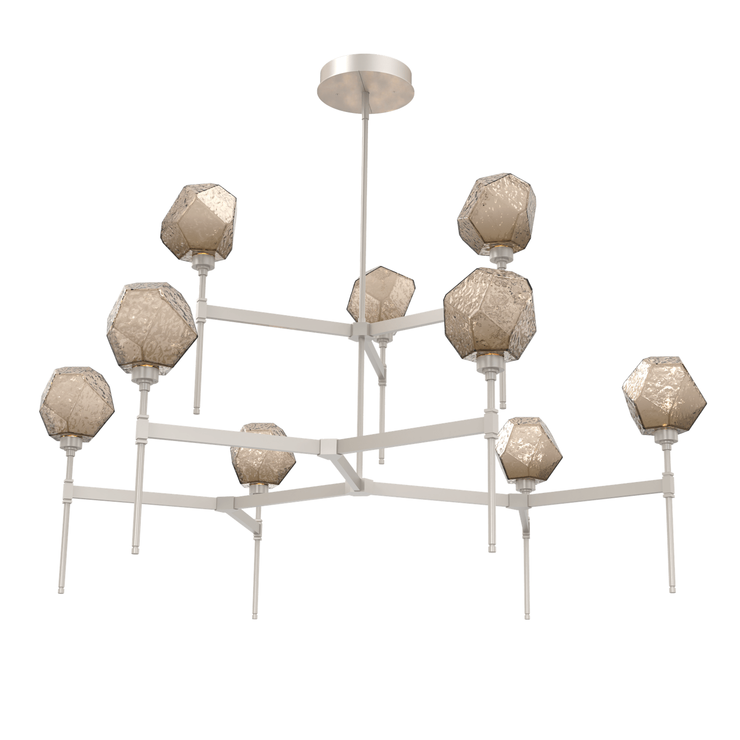 CHB0039-55-BS-B-Hammerton-Studio-Gem-round-two-tier-belvedere-chandelier-with-metallic-beige-silver-finish-and-bronze-blown-glass-shades-and-LED-lamping