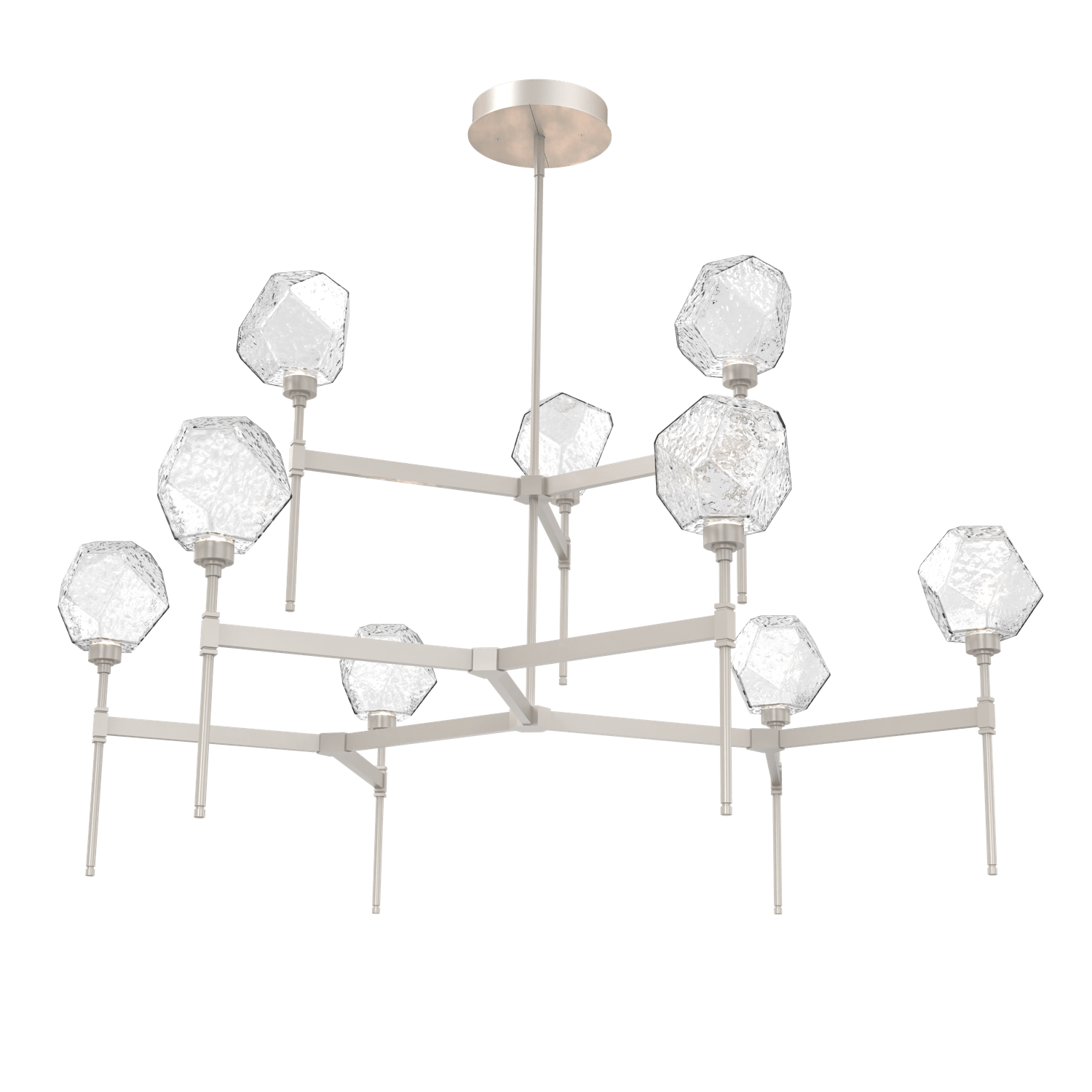 CHB0039-55-BS-C-Hammerton-Studio-Gem-round-two-tier-belvedere-chandelier-with-metallic-beige-silver-finish-and-clear-blown-glass-shades-and-LED-lamping