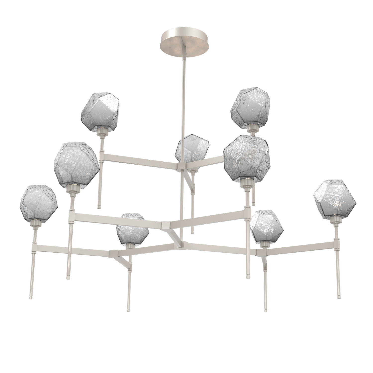 CHB0039-55-BS-S-Hammerton-Studio-Gem-round-two-tier-belvedere-chandelier-with-metallic-beige-silver-finish-and-smoke-blown-glass-shades-and-LED-lamping