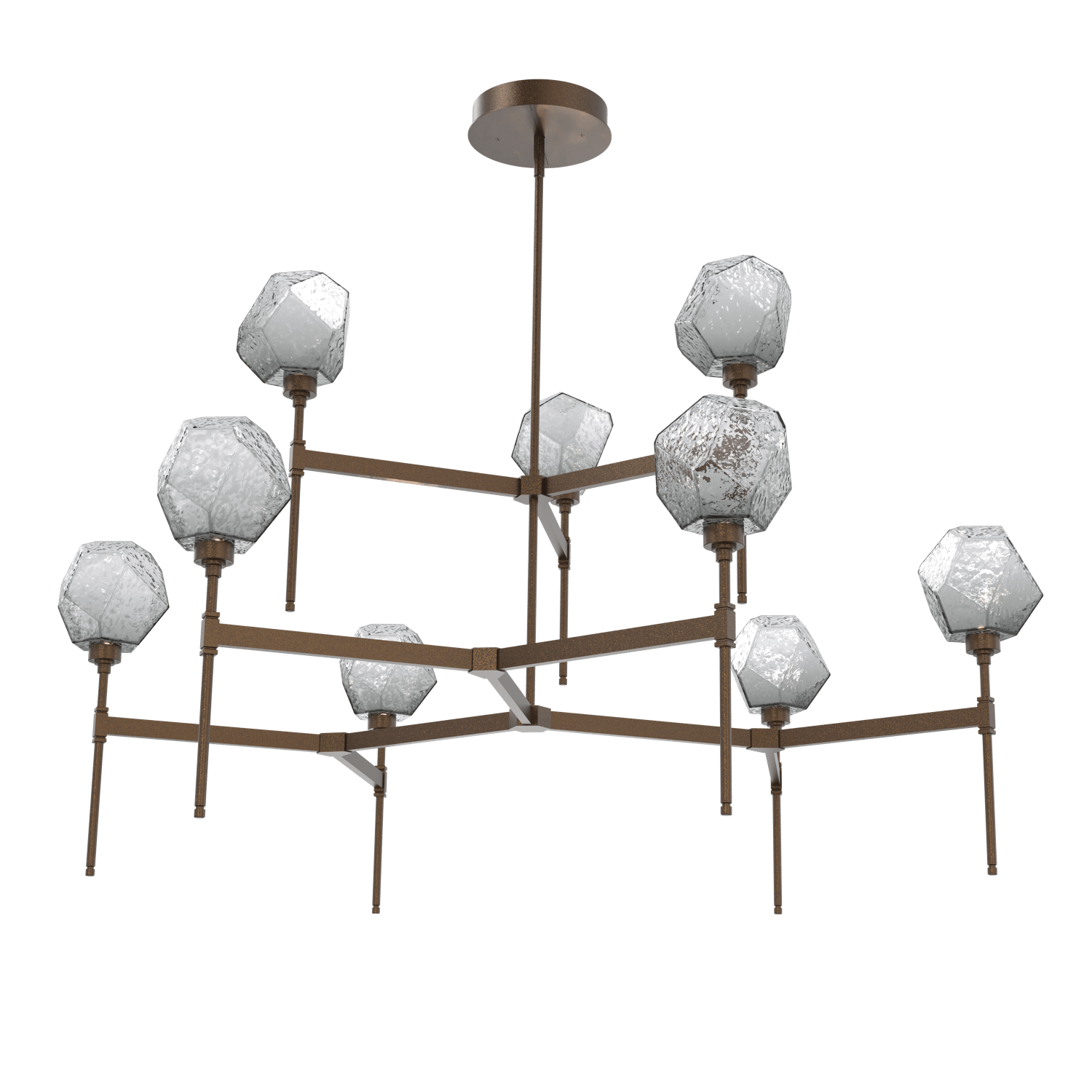 CHB0039-55-FB-S-Hammerton-Studio-Gem-round-two-tier-belvedere-chandelier-with-flat-bronze-finish-and-smoke-blown-glass-shades-and-LED-lamping