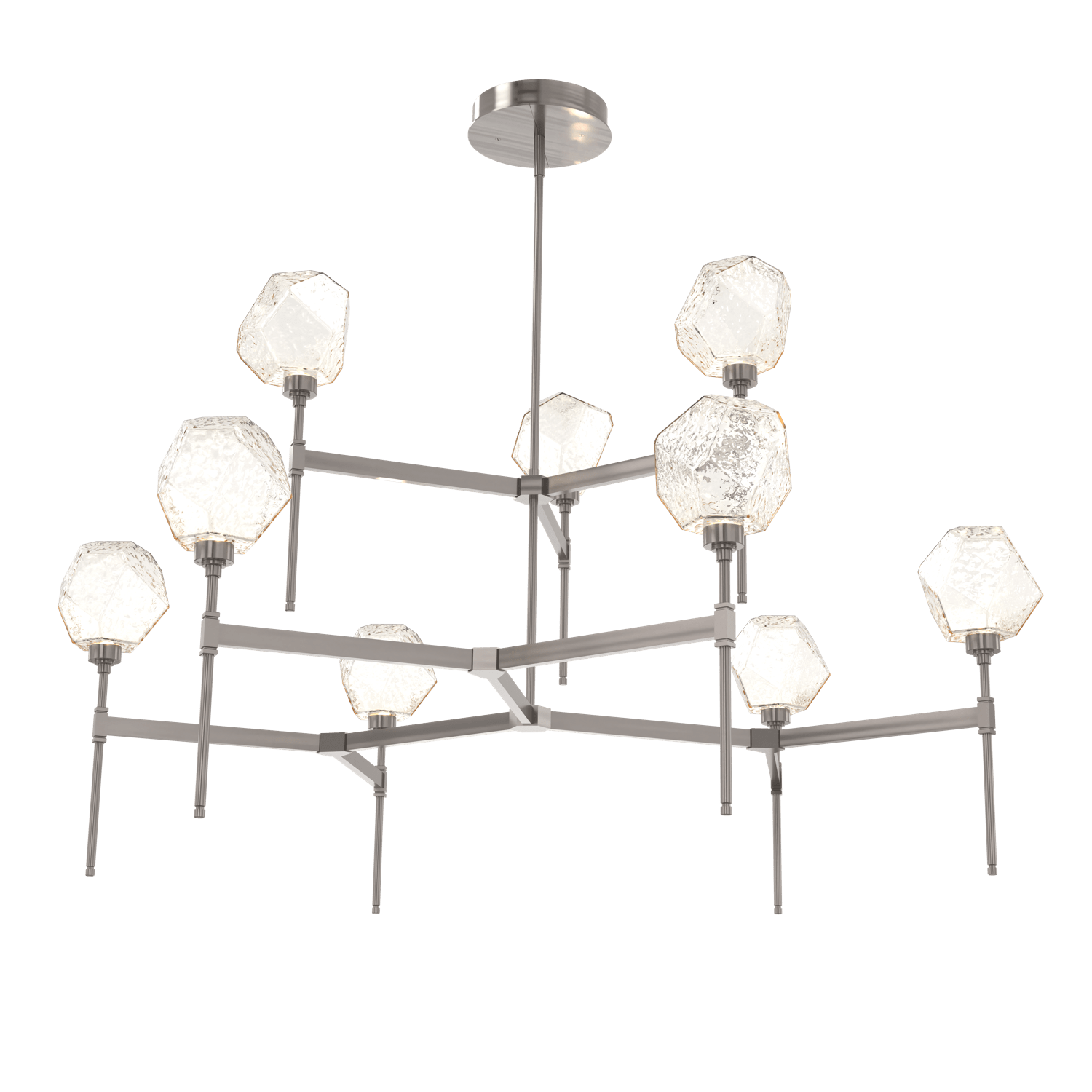 CHB0039-55-GM-A-Hammerton-Studio-Gem-round-two-tier-belvedere-chandelier-with-gunmetal-finish-and-amber-blown-glass-shades-and-LED-lamping