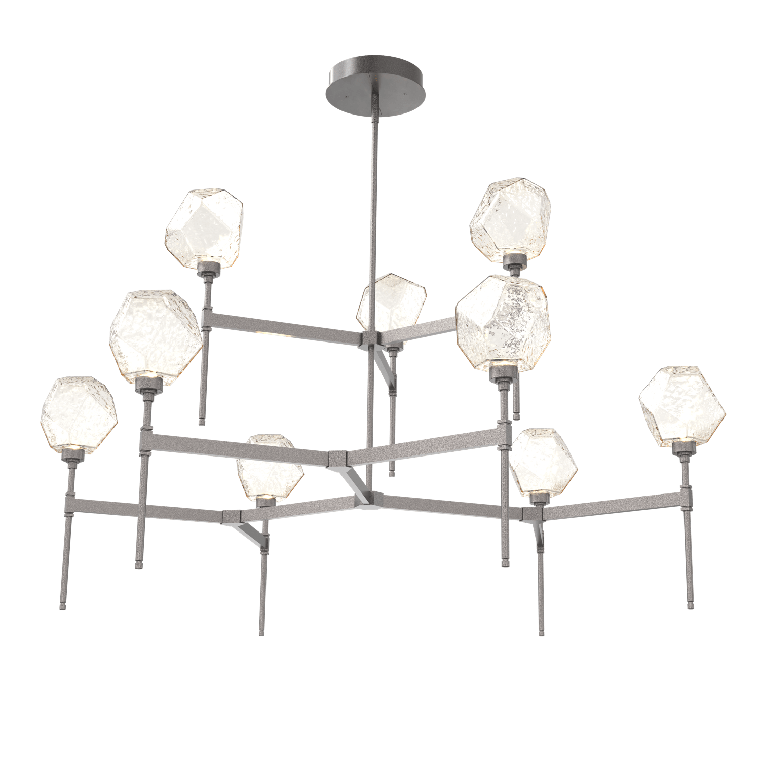CHB0039-55-GP-A-Hammerton-Studio-Gem-round-two-tier-belvedere-chandelier-with-graphite-finish-and-amber-blown-glass-shades-and-LED-lamping
