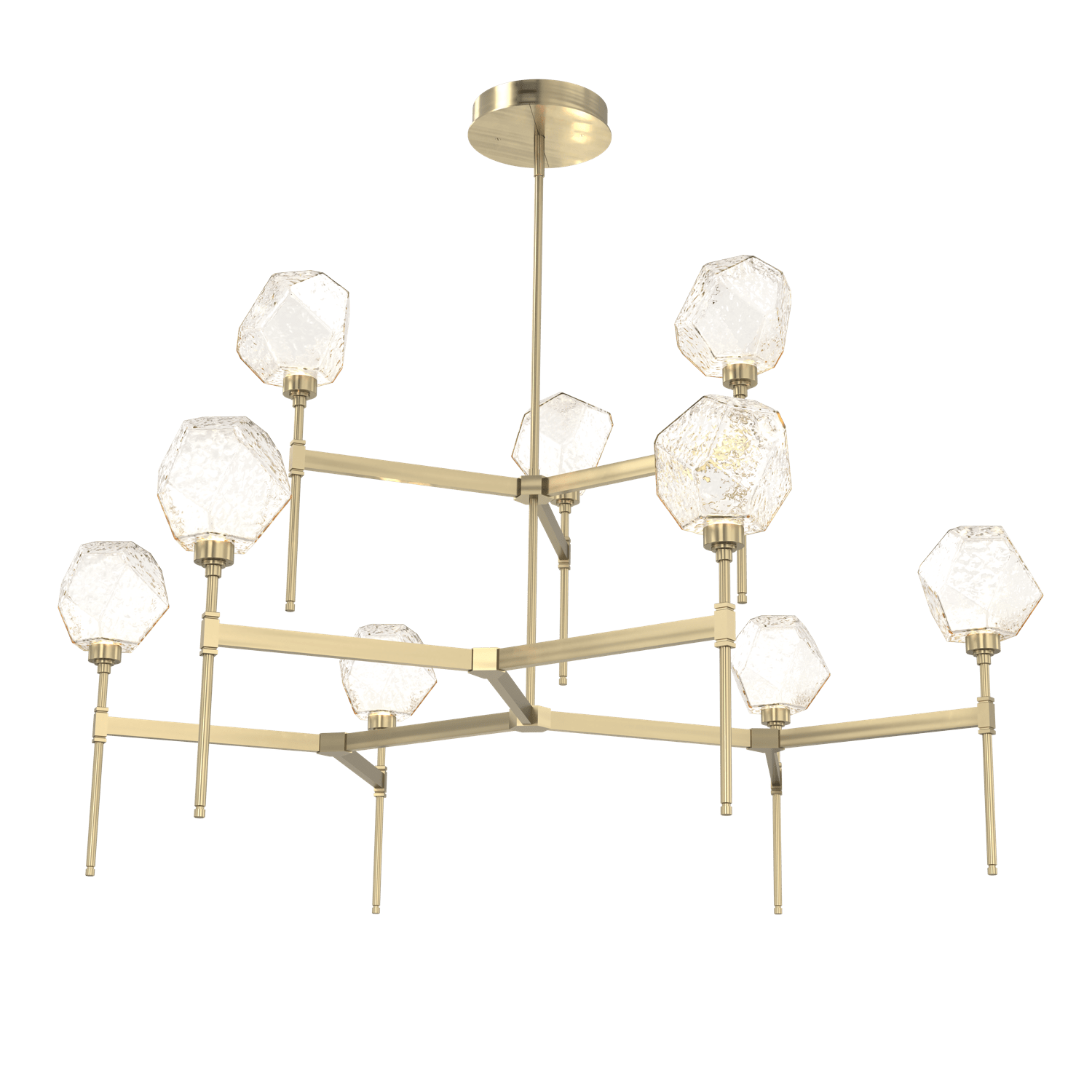 CHB0039-55-HB-A-Hammerton-Studio-Gem-round-two-tier-belvedere-chandelier-with-heritage-brass-finish-and-amber-blown-glass-shades-and-LED-lamping