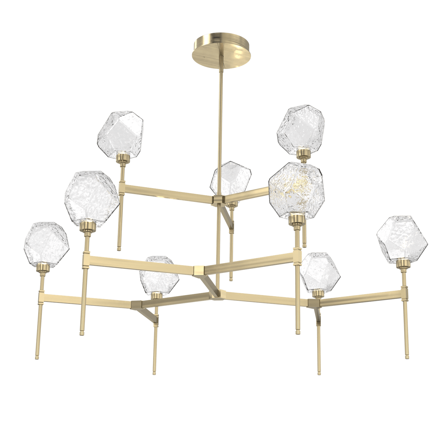 CHB0039-55-HB-C-Hammerton-Studio-Gem-round-two-tier-belvedere-chandelier-with-heritage-brass-finish-and-clear-blown-glass-shades-and-LED-lamping