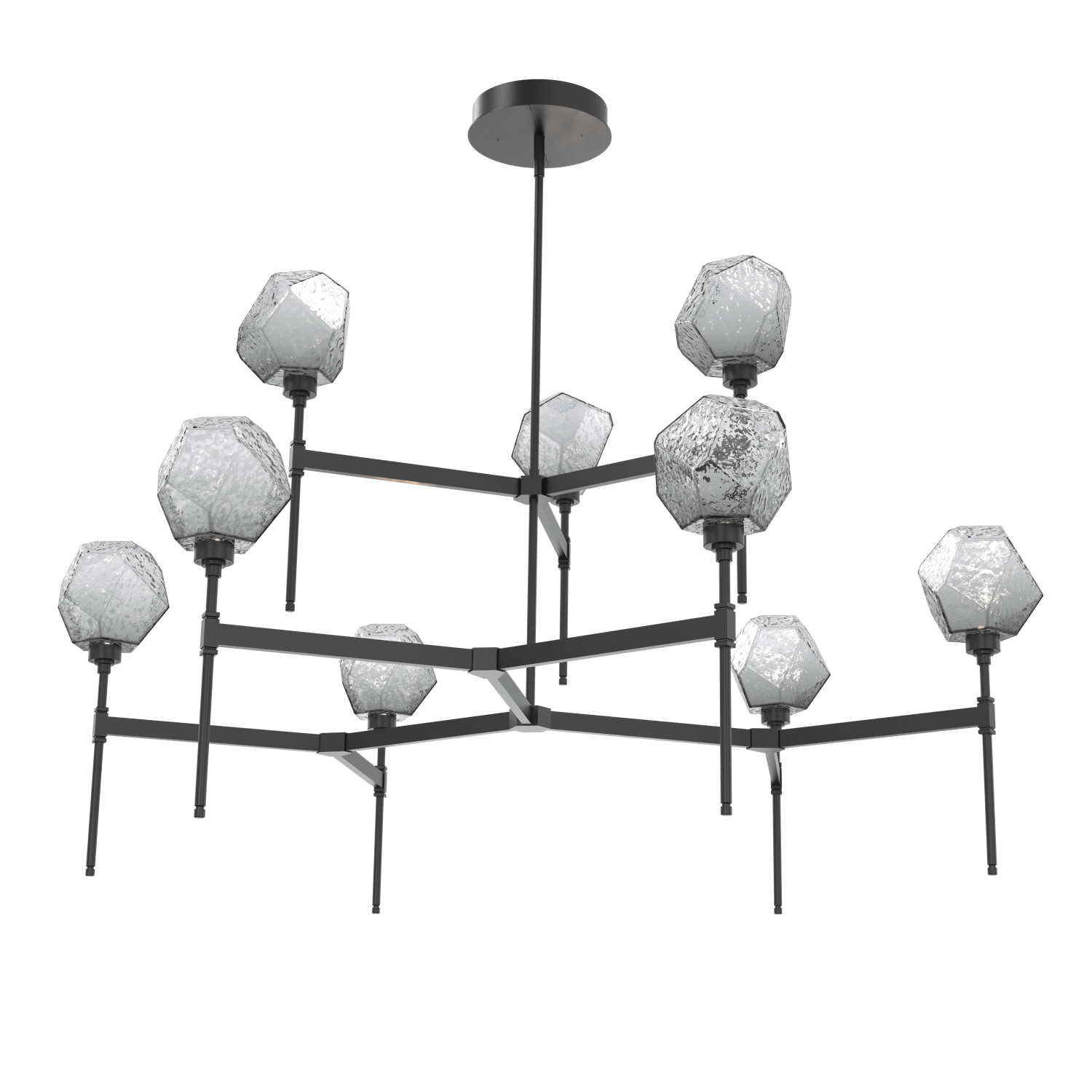 CHB0039-55-MB-S-Hammerton-Studio-Gem-round-two-tier-belvedere-chandelier-with-matte-black-finish-and-smoke-blown-glass-shades-and-LED-lamping