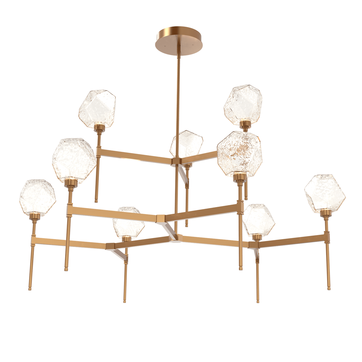 CHB0039-55-NB-A-Hammerton-Studio-Gem-round-two-tier-belvedere-chandelier-with-novel-brass-finish-and-amber-blown-glass-shades-and-LED-lamping