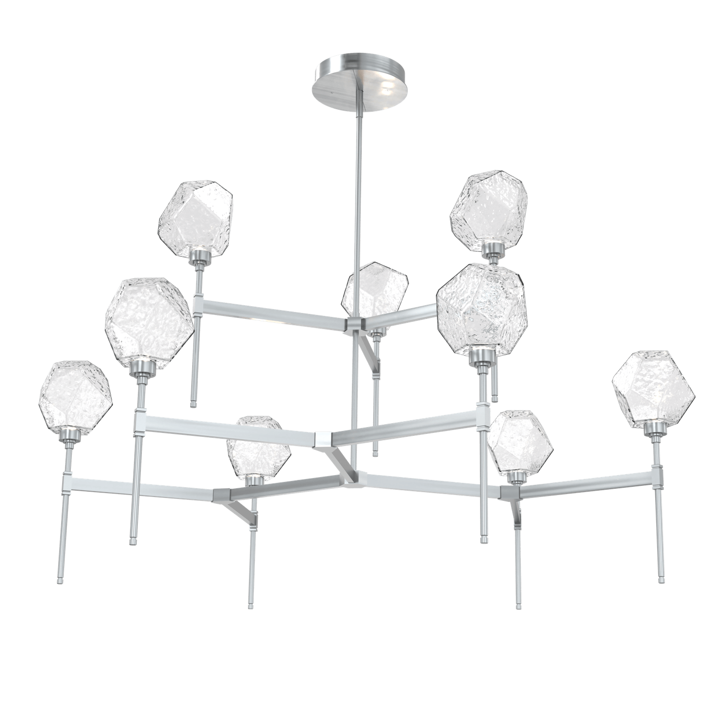 CHB0039-55-SN-C-Hammerton-Studio-Gem-round-two-tier-belvedere-chandelier-with-satin-nickel-finish-and-clear-blown-glass-shades-and-LED-lamping