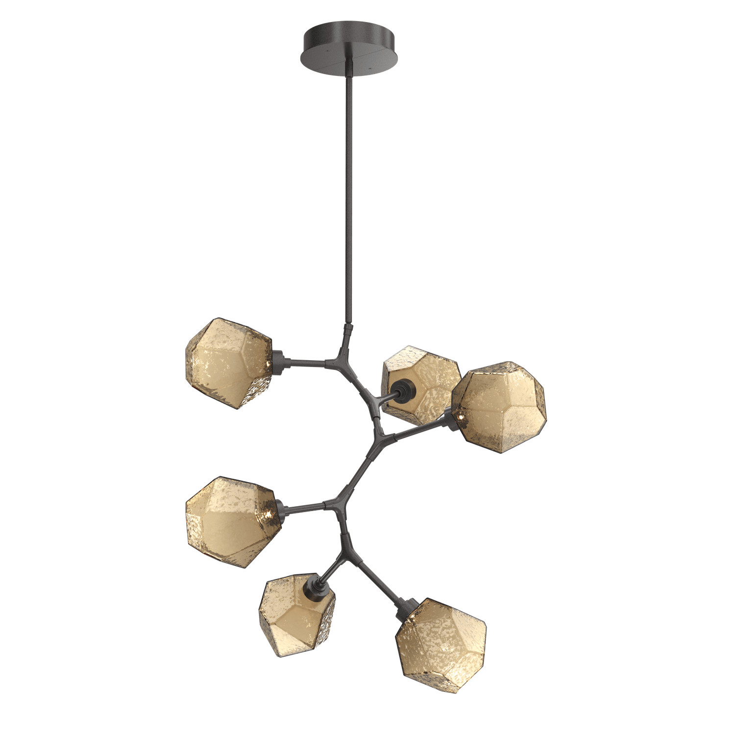 CHB0039-VA-GP-B-Hammerton-Studio-Gem-6-light-modern-vine-chandelier-with-graphite-finish-and-bronze-blown-glass-shades-and-LED-lamping