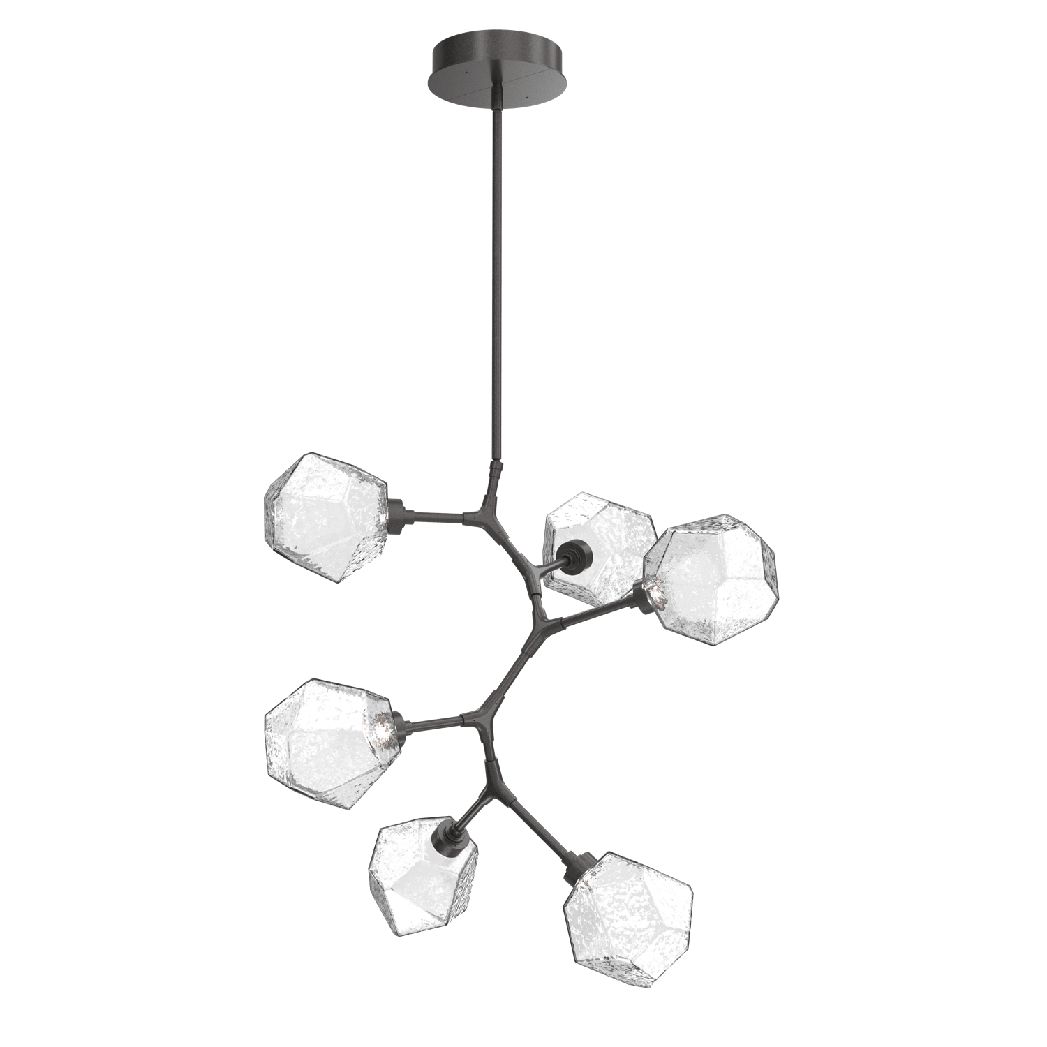 CHB0039-VA-GP-C-Hammerton-Studio-Gem-6-light-modern-vine-chandelier-with-graphite-finish-and-clear-blown-glass-shades-and-LED-lamping