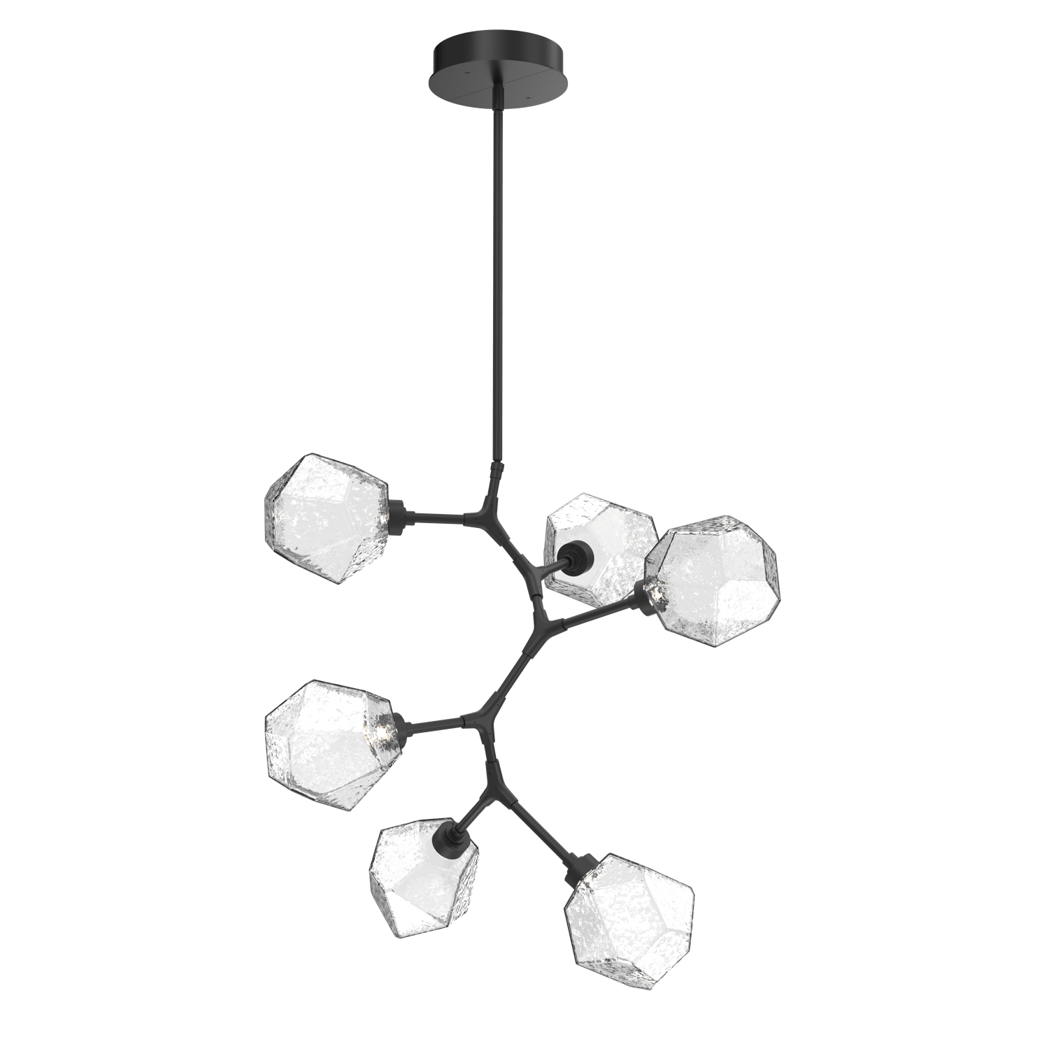CHB0039-VA-MB-C-Hammerton-Studio-Gem-6-light-modern-vine-chandelier-with-matte-black-finish-and-clear-blown-glass-shades-and-LED-lamping