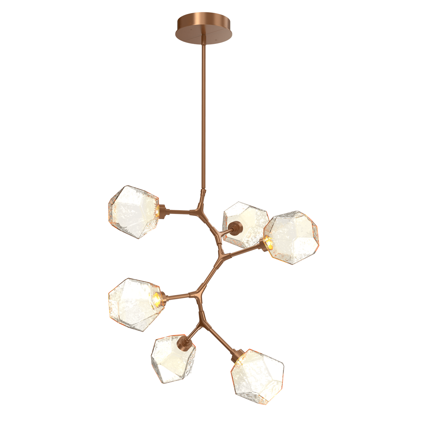 CHB0039-VA-NB-A-Hammerton-Studio-Gem-6-light-modern-vine-chandelier-with-novel-brass-finish-and-amber-blown-glass-shades-and-LED-lamping