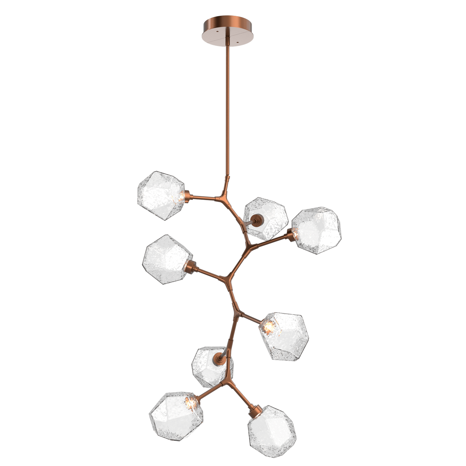 CHB0039-VB-BB-C-Hammerton-Studio-Gem-8-light-modern-vine-chandelier-with-burnished-bronze-finish-and-clear-blown-glass-shades-and-LED-lamping