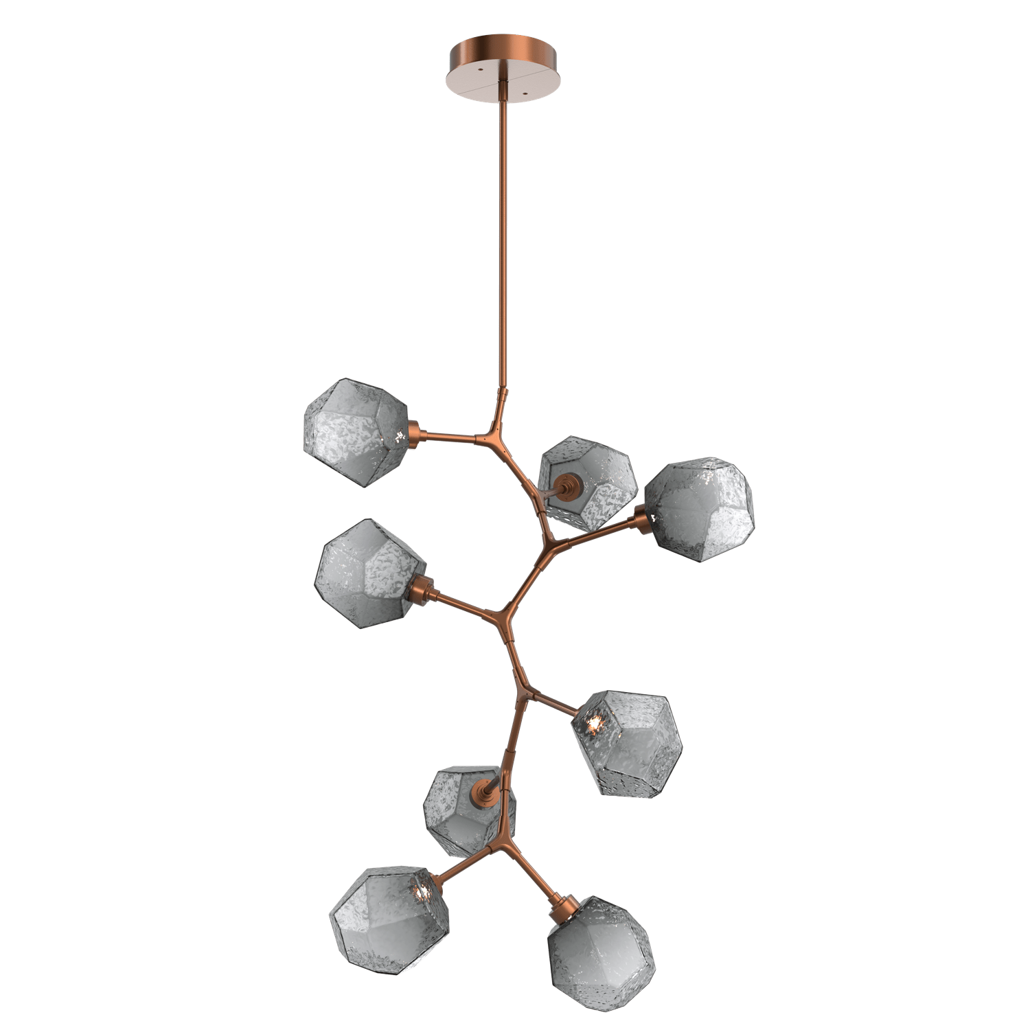 CHB0039-VB-BB-S-Hammerton-Studio-Gem-8-light-modern-vine-chandelier-with-burnished-bronze-finish-and-smoke-blown-glass-shades-and-LED-lamping