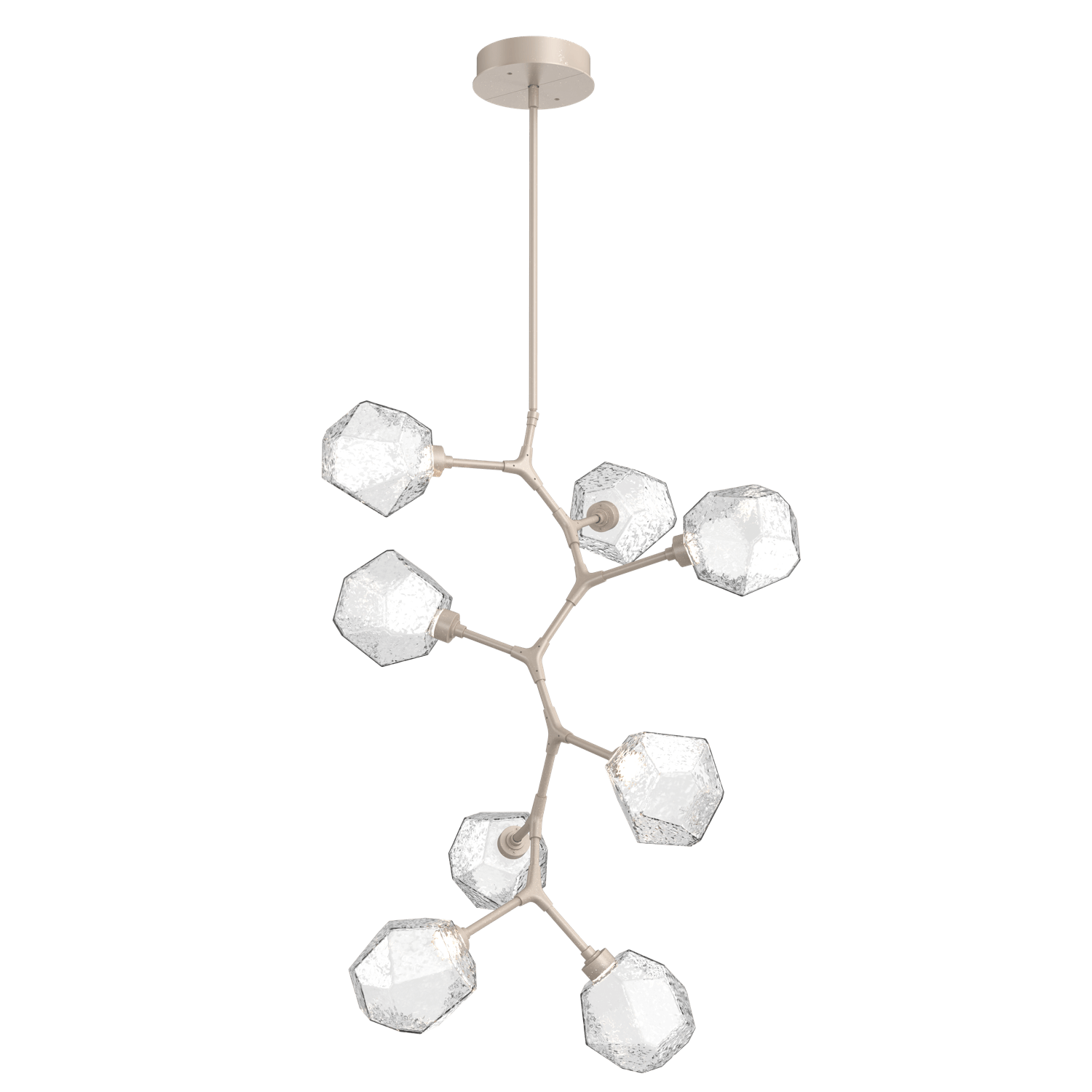 CHB0039-VB-BS-C-Hammerton-Studio-Gem-8-light-modern-vine-chandelier-with-metallic-beige-silver-finish-and-clear-blown-glass-shades-and-LED-lamping