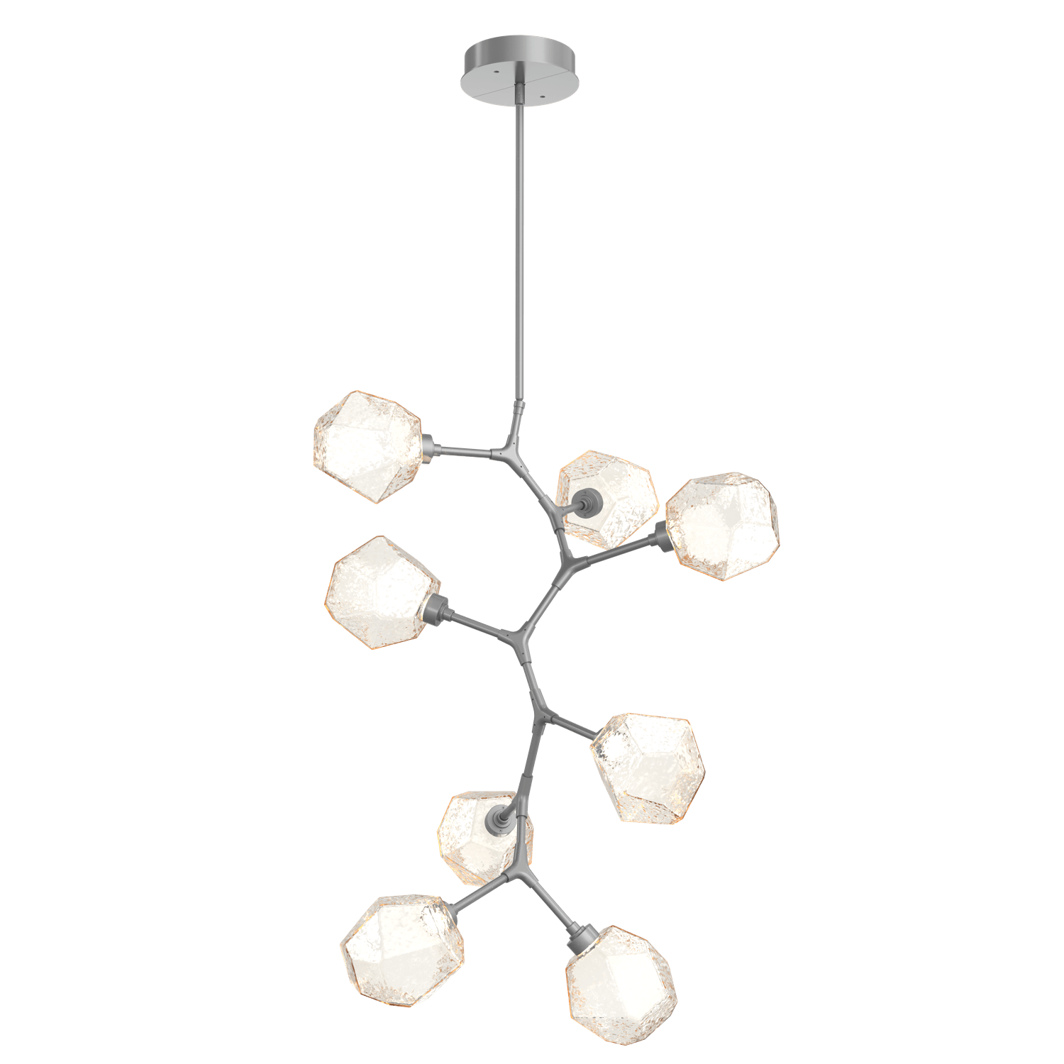 CHB0039-VB-CS-A-Hammerton-Studio-Gem-8-light-modern-vine-chandelier-with-classic-silver-finish-and-amber-blown-glass-shades-and-LED-lamping