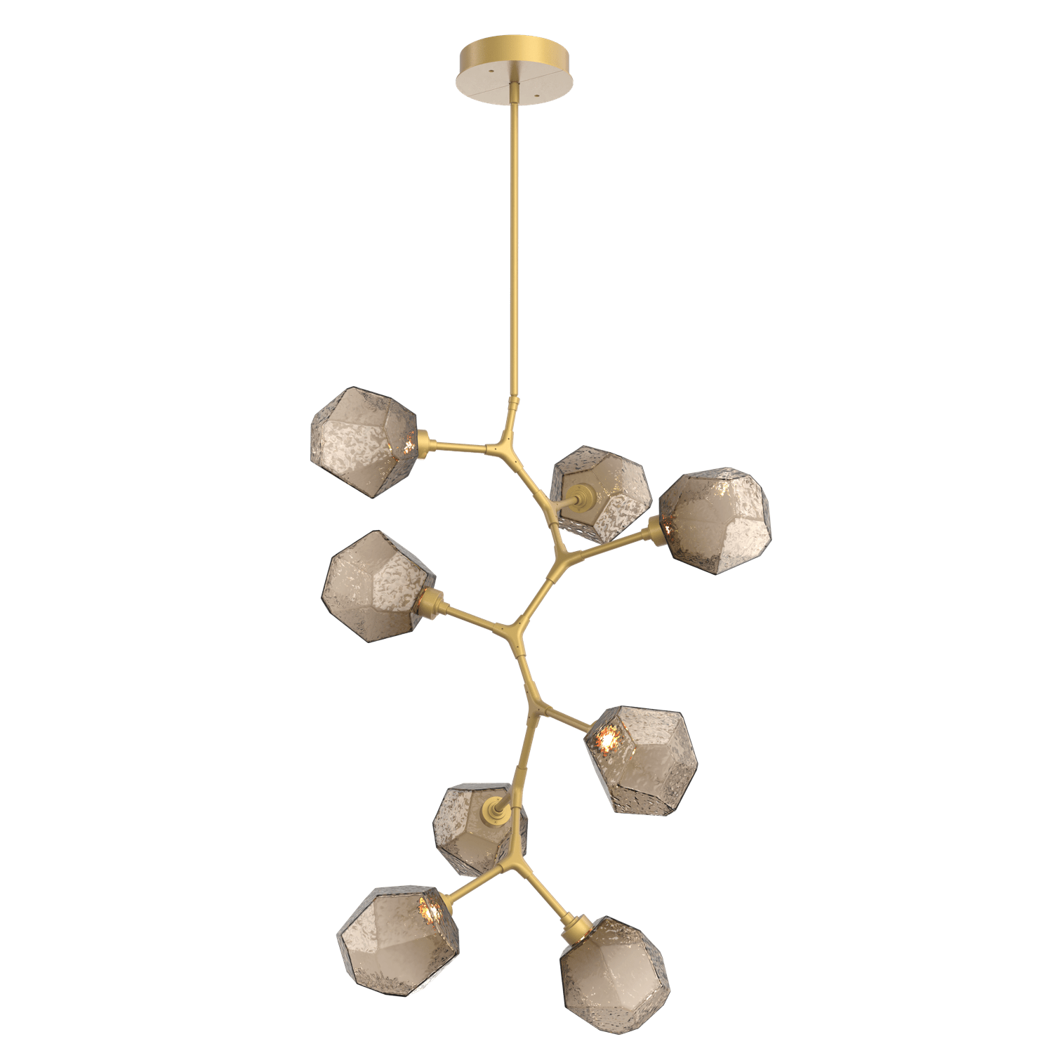CHB0039-VB-GB-B-Hammerton-Studio-Gem-8-light-modern-vine-chandelier-with-gilded-brass-finish-and-bronze-blown-glass-shades-and-LED-lamping