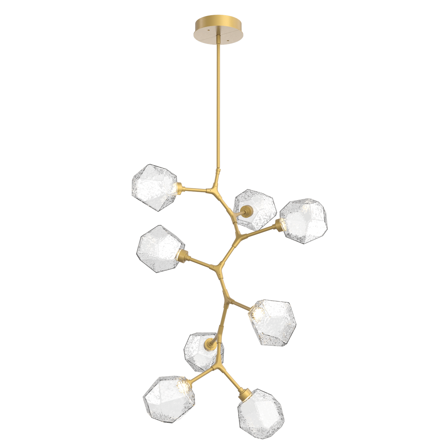 CHB0039-VB-GB-C-Hammerton-Studio-Gem-8-light-modern-vine-chandelier-with-gilded-brass-finish-and-clear-blown-glass-shades-and-LED-lamping