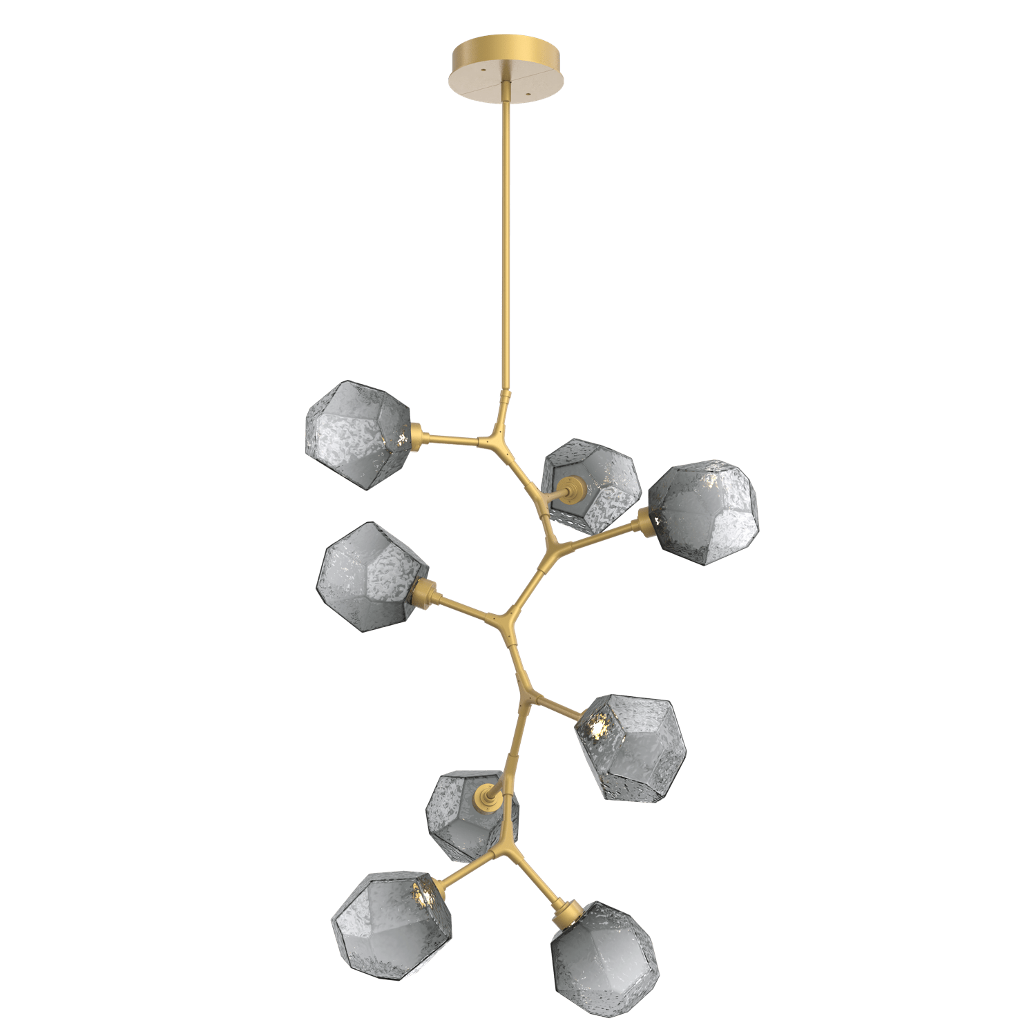 CHB0039-VB-GB-S-Hammerton-Studio-Gem-8-light-modern-vine-chandelier-with-gilded-brass-finish-and-smoke-blown-glass-shades-and-LED-lamping