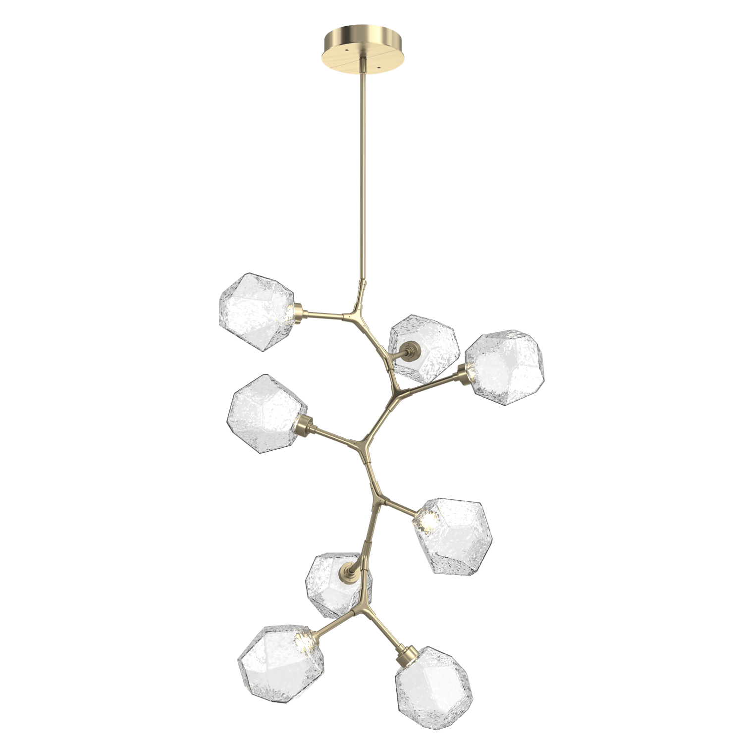 CHB0039-VB-HB-C-Hammerton-Studio-Gem-8-light-modern-vine-chandelier-with-heritage-brass-finish-and-clear-blown-glass-shades-and-LED-lamping