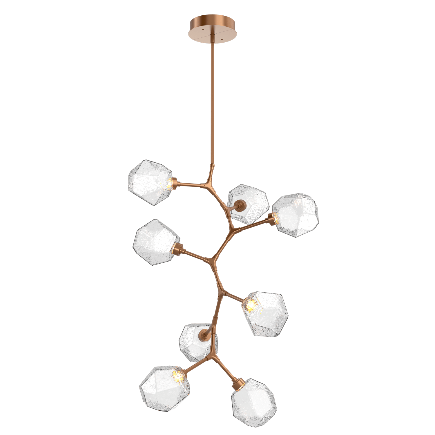 CHB0039-VB-NB-C-Hammerton-Studio-Gem-8-light-modern-vine-chandelier-with-novel-brass-finish-and-clear-blown-glass-shades-and-LED-lamping